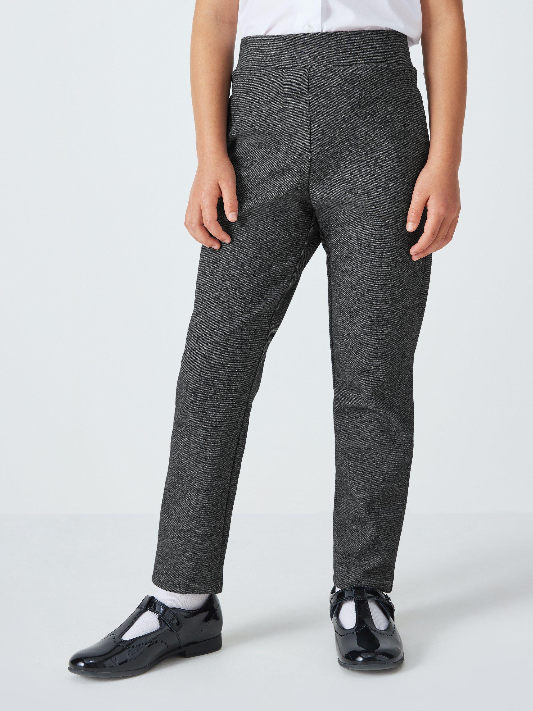 John Lewis Kids' Jersey School Trousers, Grey Mid