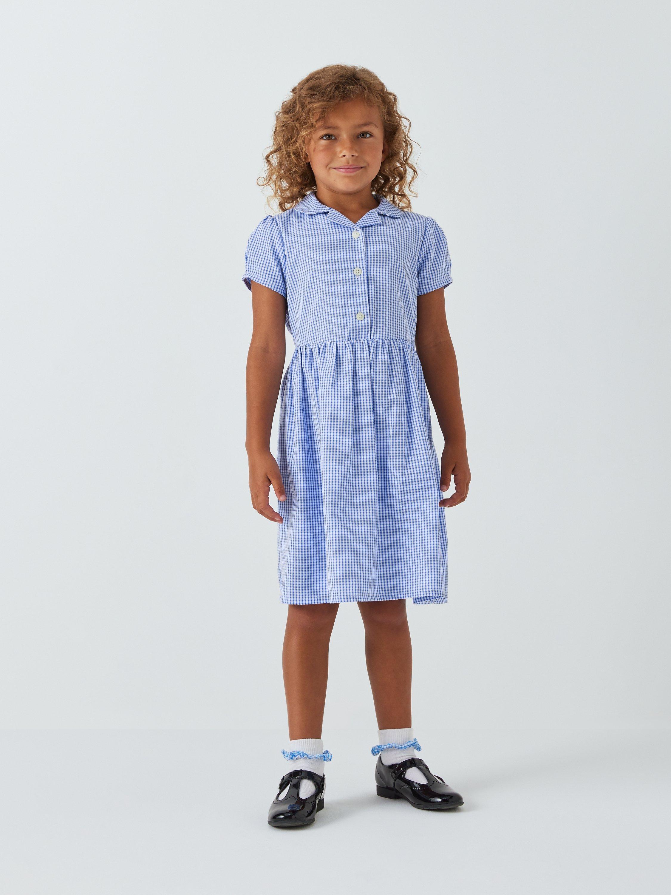 John Lewis ANYDAY Kids Gingham School Summer Dress Pack of 2