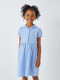 John Lewis Kids' Gingham School Summer Dress, Pack of 2 - view 2, Royal Blue