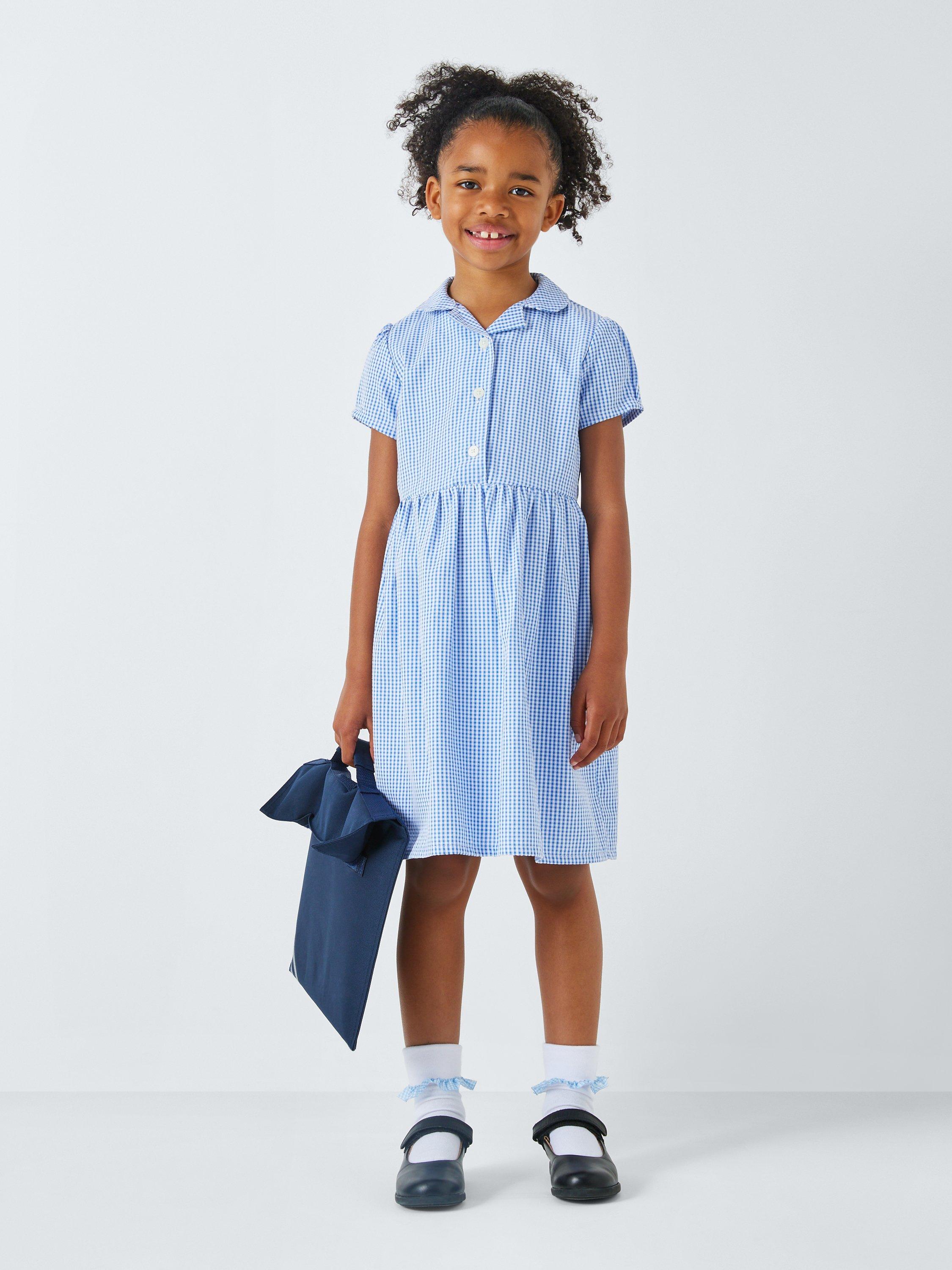 John Lewis ANYDAY Kids Gingham School Summer Dress Pack of 2