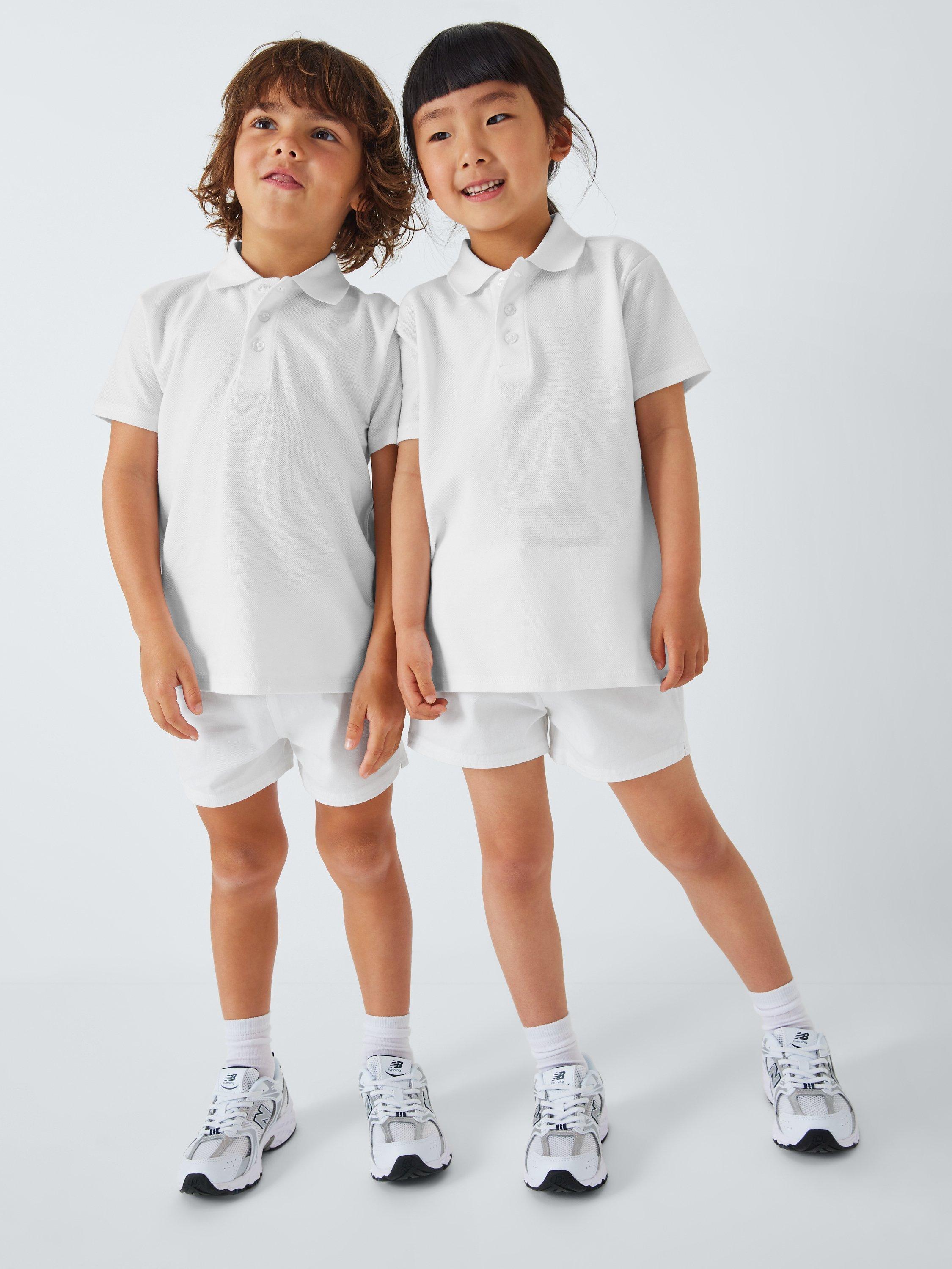 John Lewis Kids' Cotton School PE Shorts, White, 13-14 years