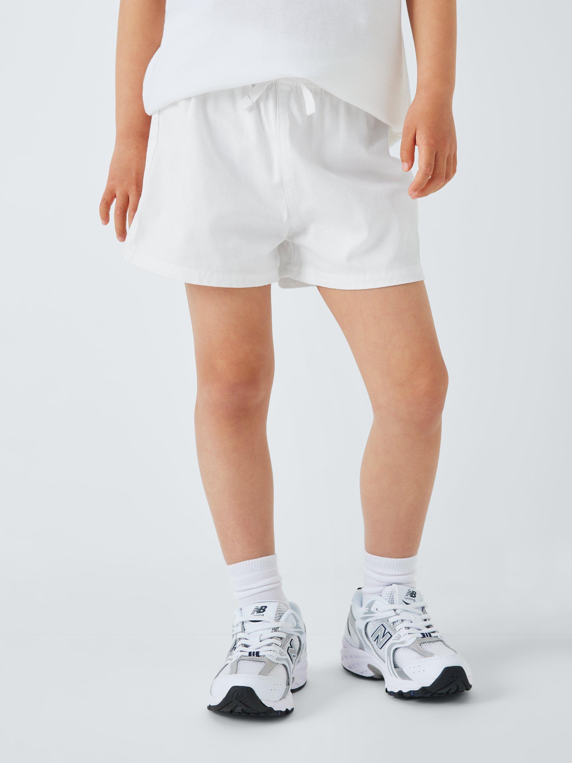 John Lewis Kids' Cotton School PE Shorts, White, 13-14 years