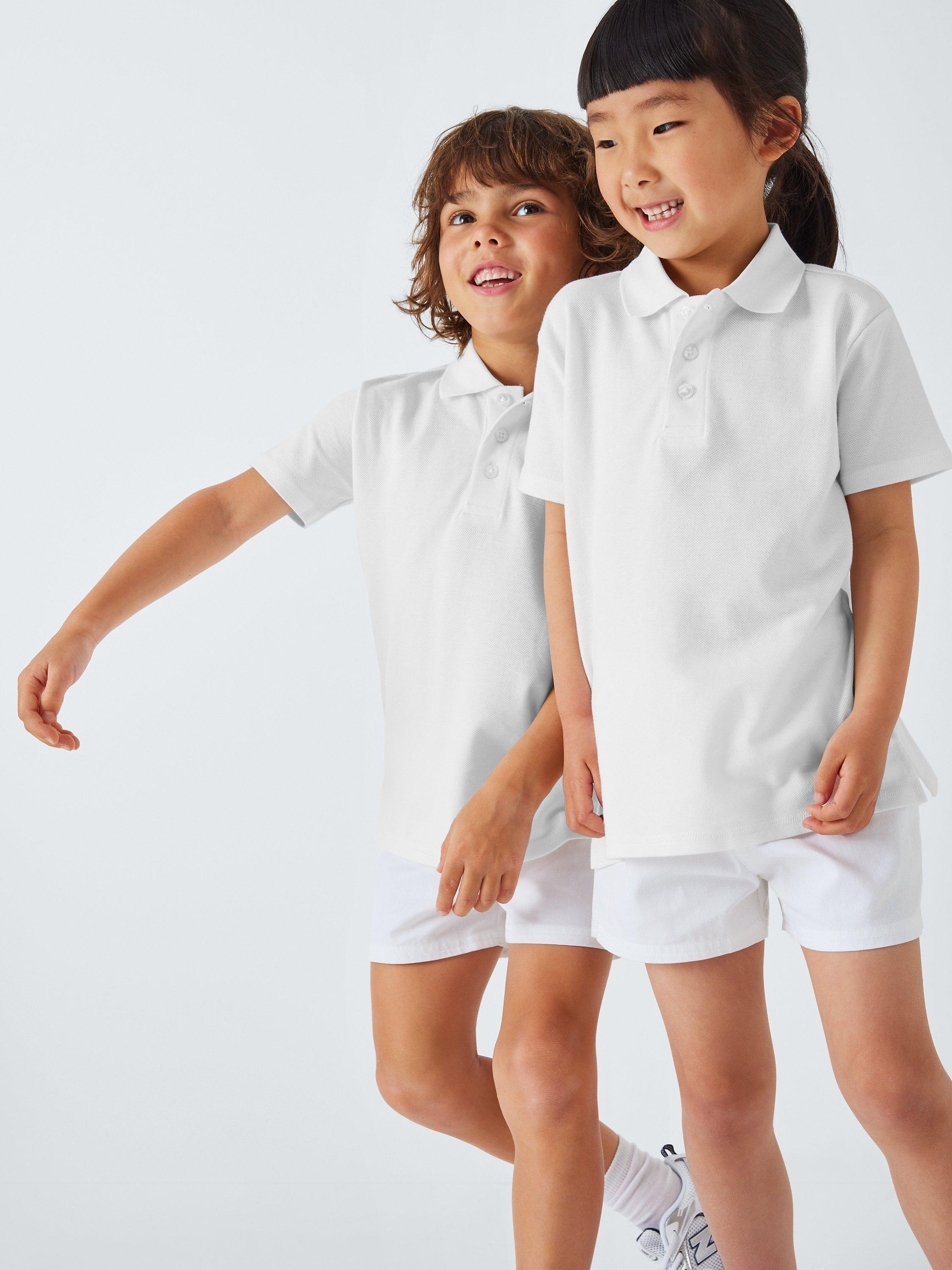 John Lewis Kids' Cotton School PE Shorts, White, 13-14 years