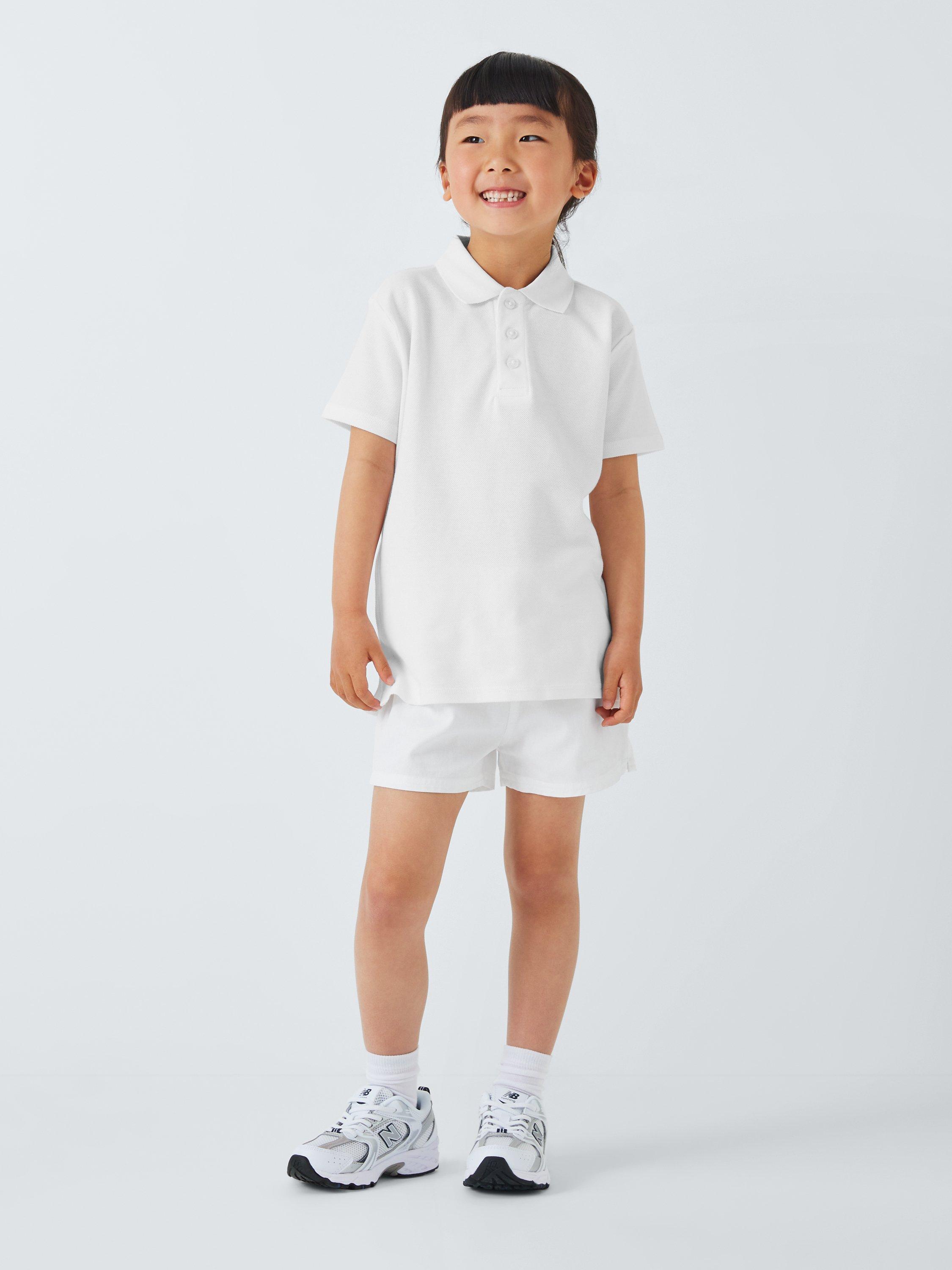 John Lewis Kids' Cotton School PE Shorts, White, 13-14 years