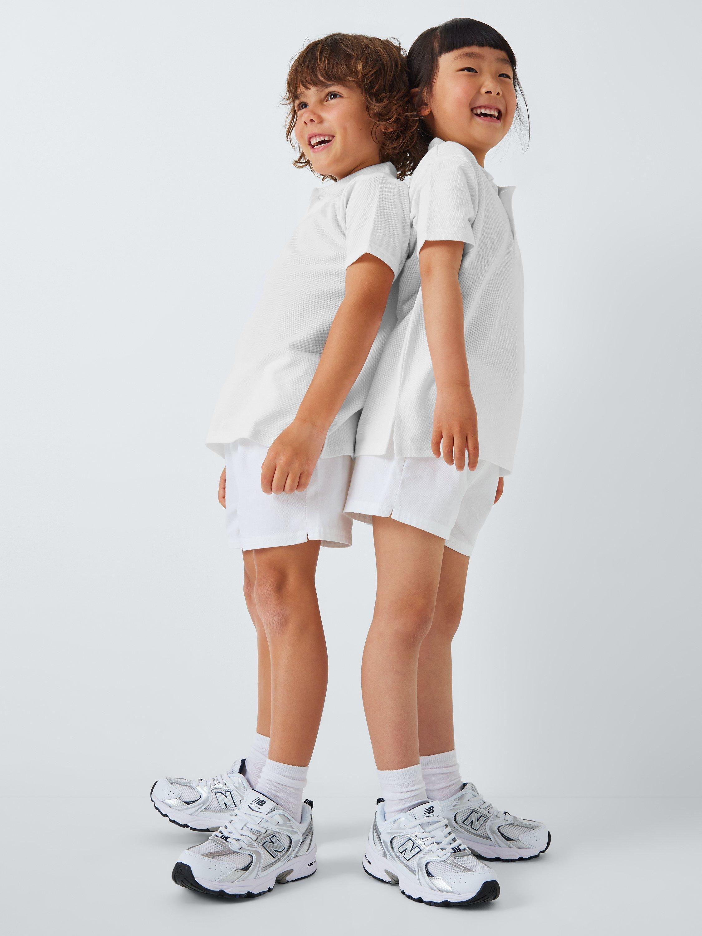 John Lewis Kids' Cotton School PE Shorts, White, 13-14 years