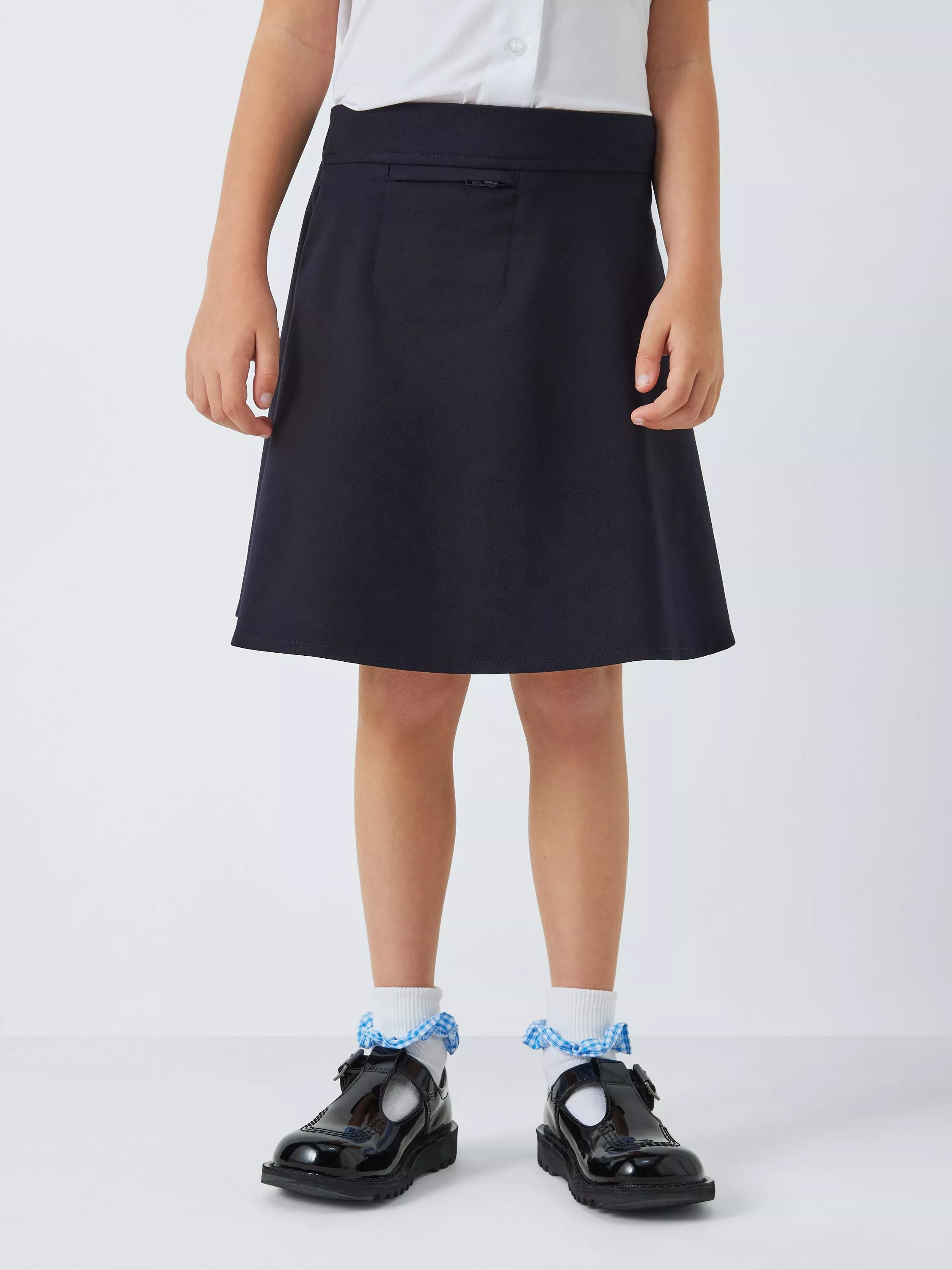 John Lewis Girls Adjustable Waist A Line School Skirt Blue Navy