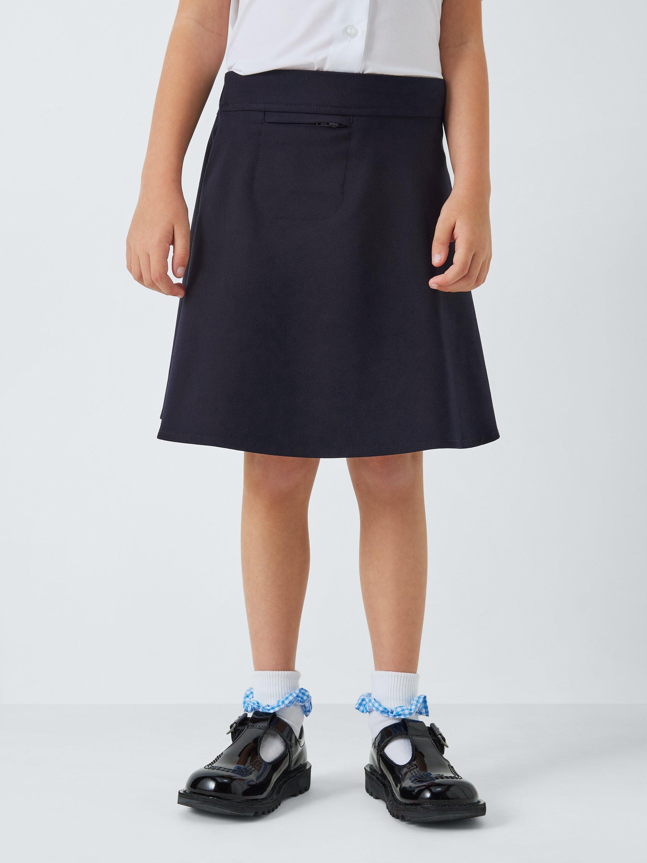 John Lewis Girls Adjustable Waist A Line School Skirt Blue Navy