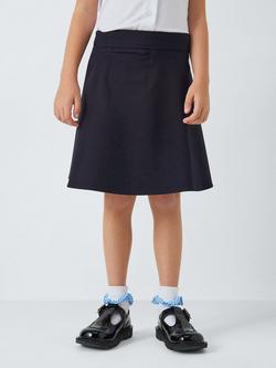 John Lewis Girls' Adjustable Waist A-Line School Skirt, Blue Navy, Blue Navy