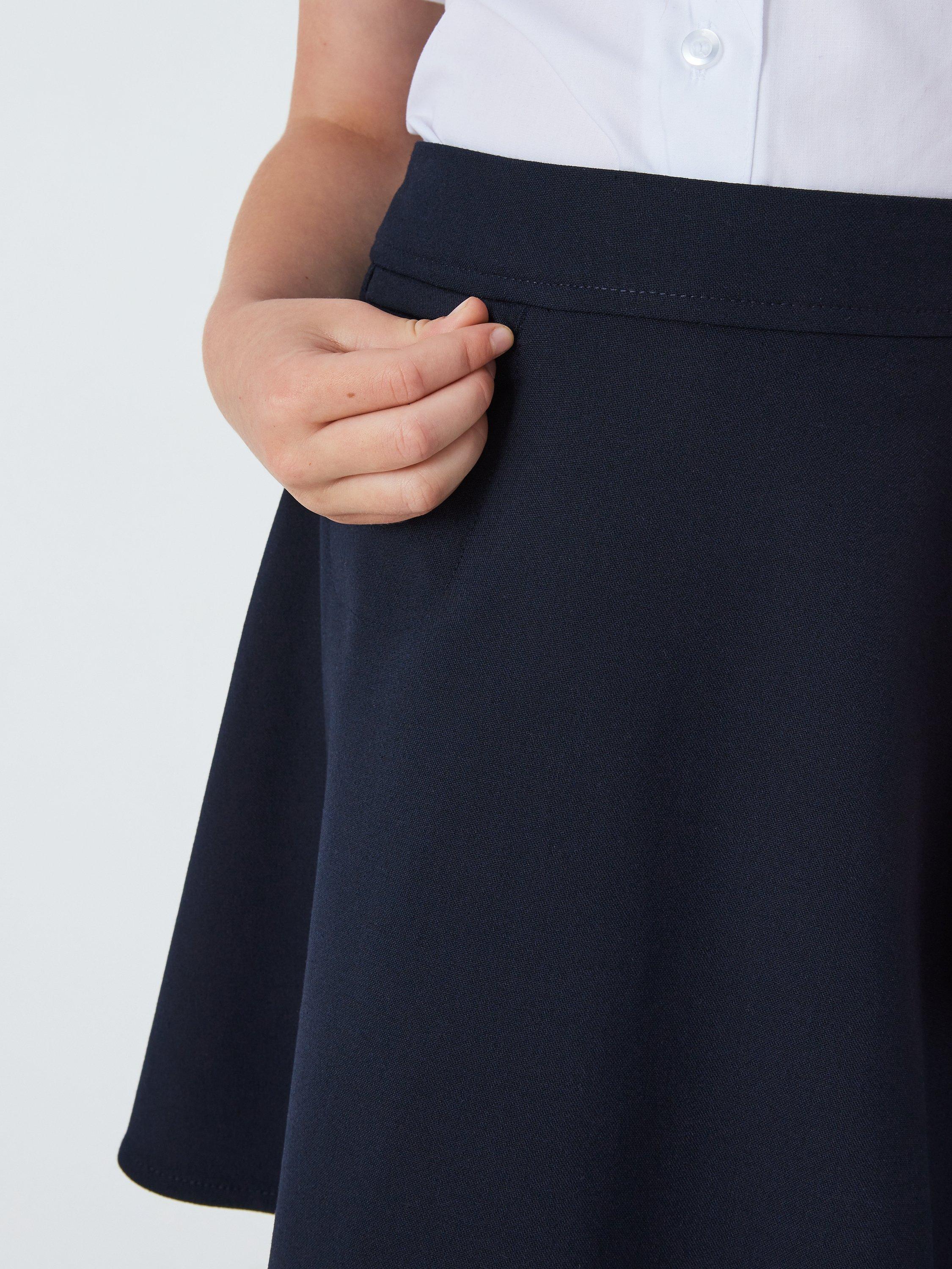 John Lewis Girls Adjustable Waist A Line School Skirt Blue Navy