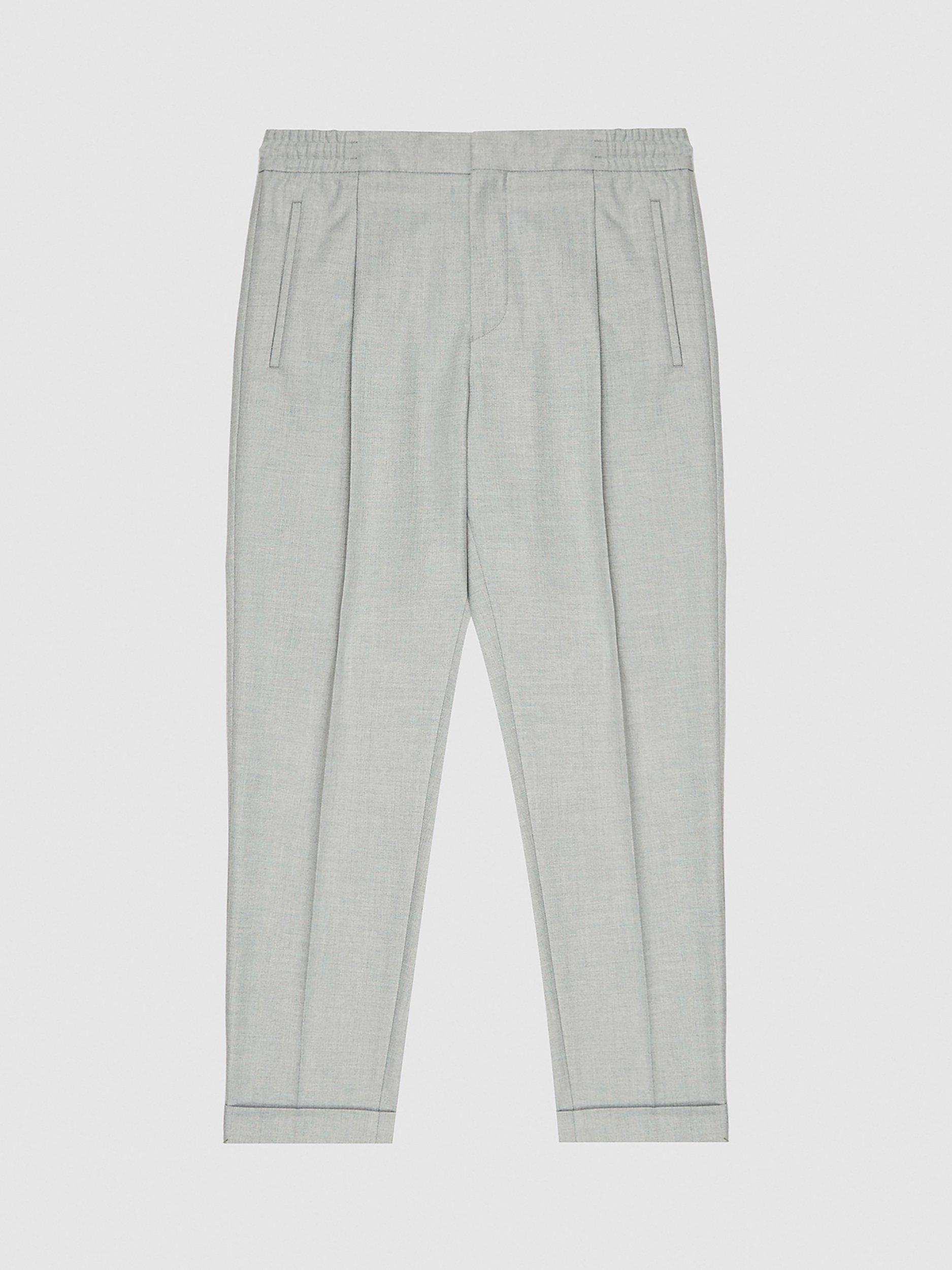 Product image 3 of 5, which shows Reiss Brighton Pleated Slim Trousers, Soft Grey, 36R