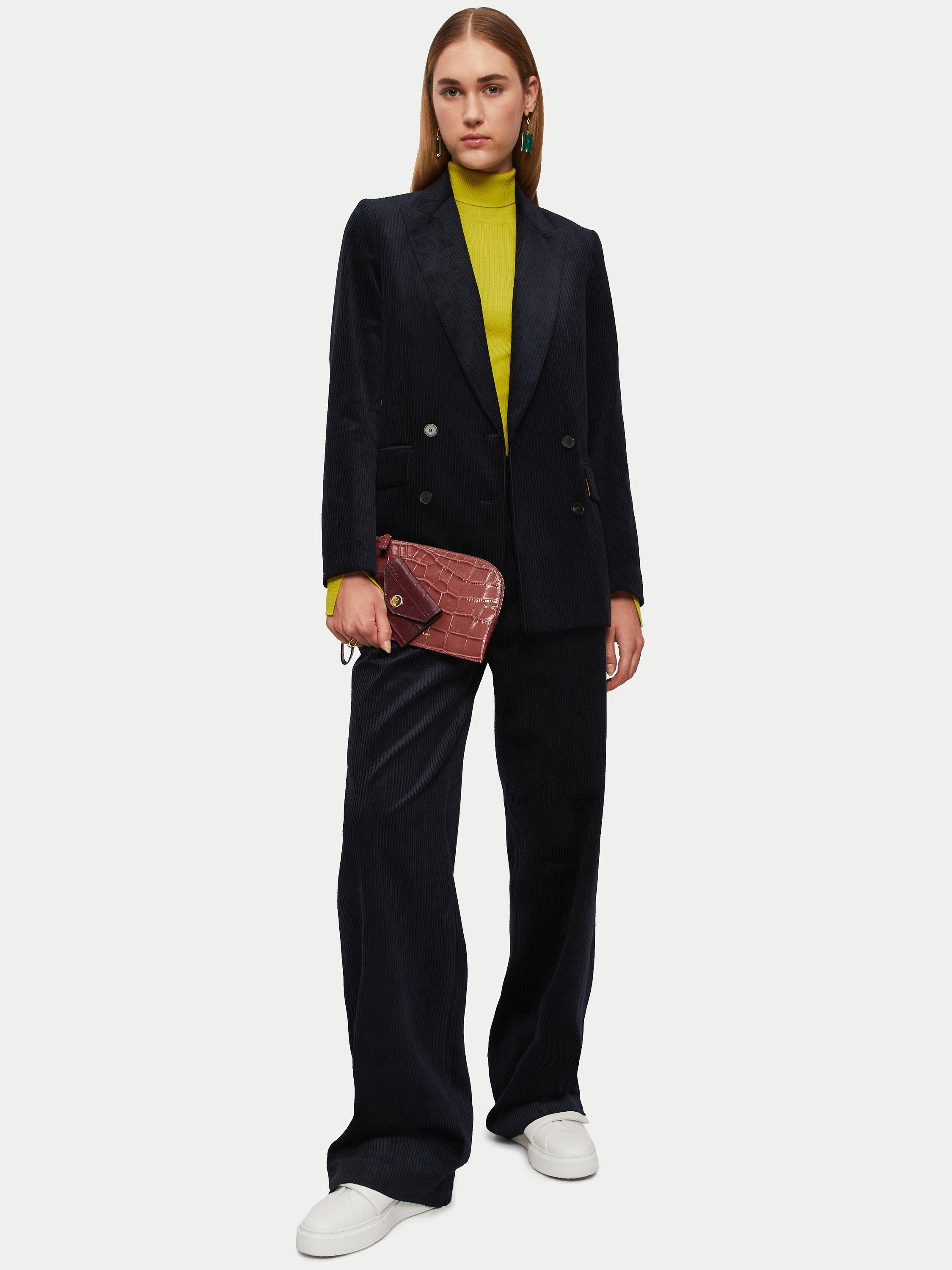 Product image 2 of 2, which shows Jigsaw Sophia Croc Leather Pouch, Brown, Brown