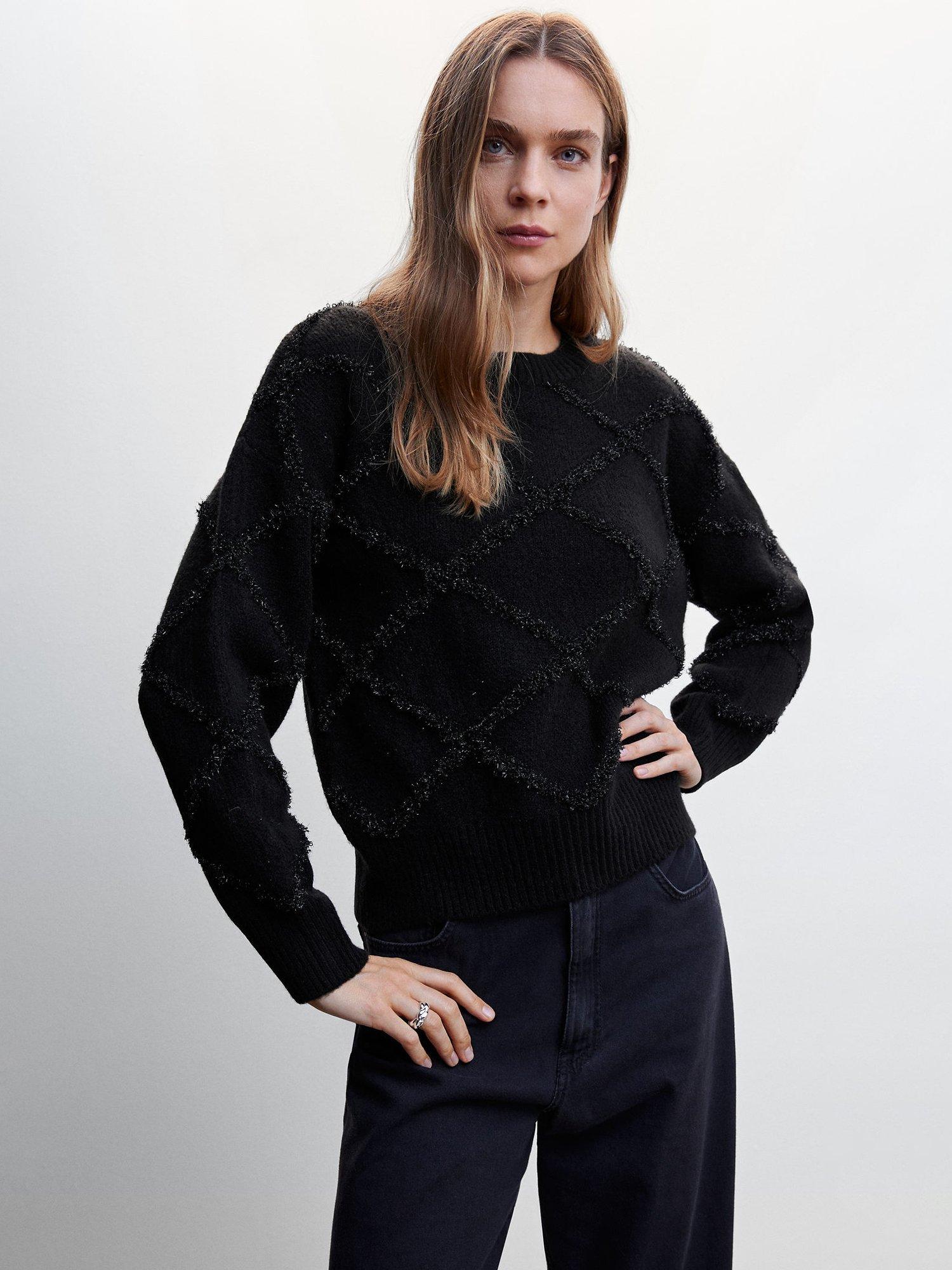 Mango Broco Jumper, Black
