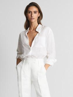 Reiss Campbell Linen Shirt, White