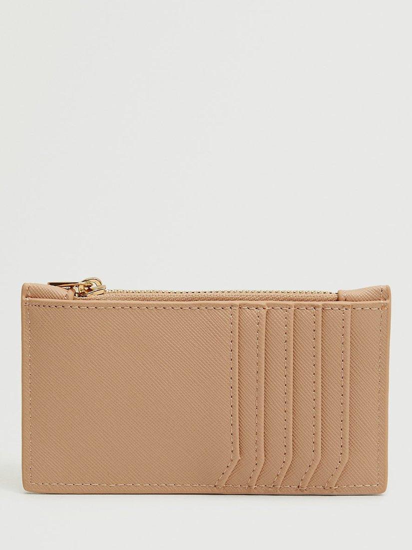 Mango Saffiano Effect Card Holder, Light Pastel Pink