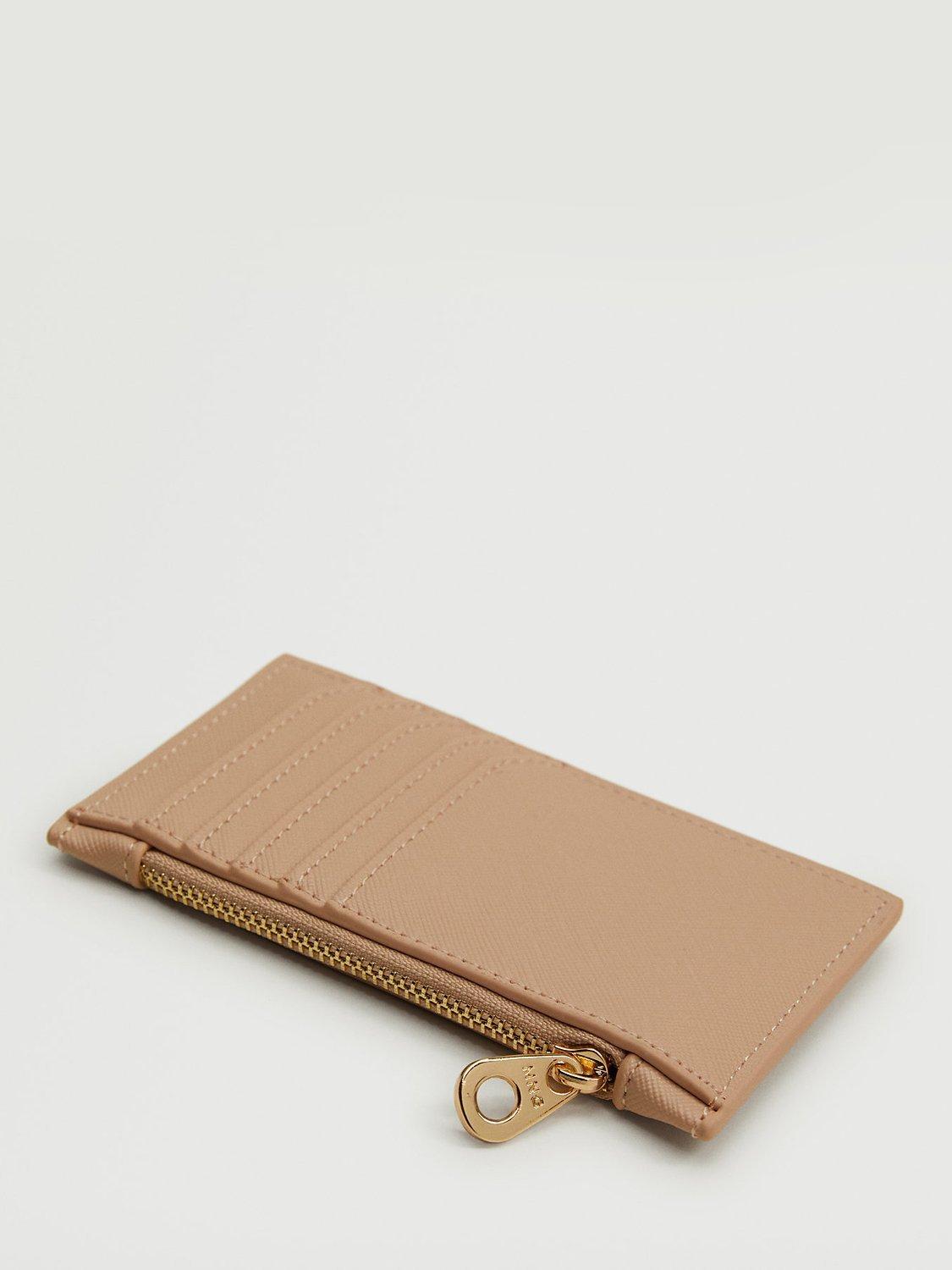 Mango Saffiano Effect Card Holder, Light Pastel Pink