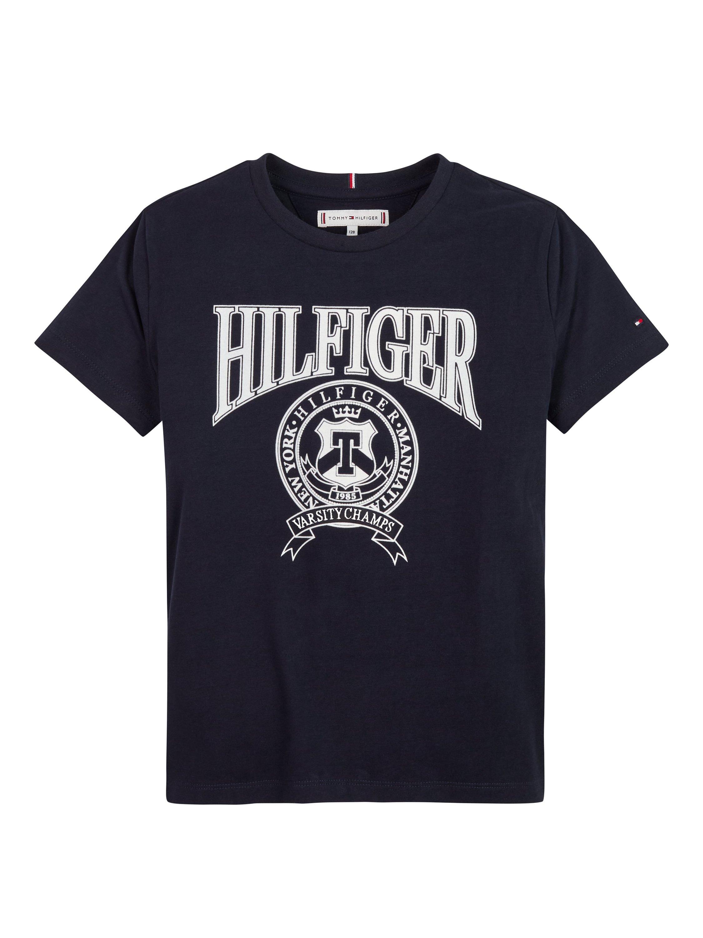 Tommy Hilfiger Kids' Varsity Short Sleeve T-Shirt, Desert Sky