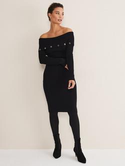 Phase Eight Mirelle Bardot Dress, Midnight, Midnight