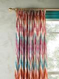 Matthew Williamson Zig Zag Pair Lined Pencil Pleat Curtains, Berry, Berry