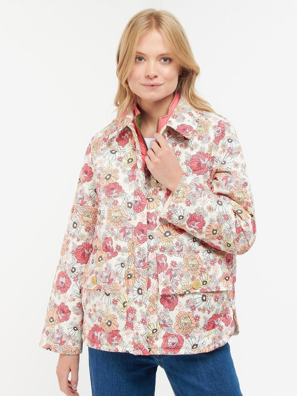 Barbour Leilani Floral Quilted Jacket, Pink