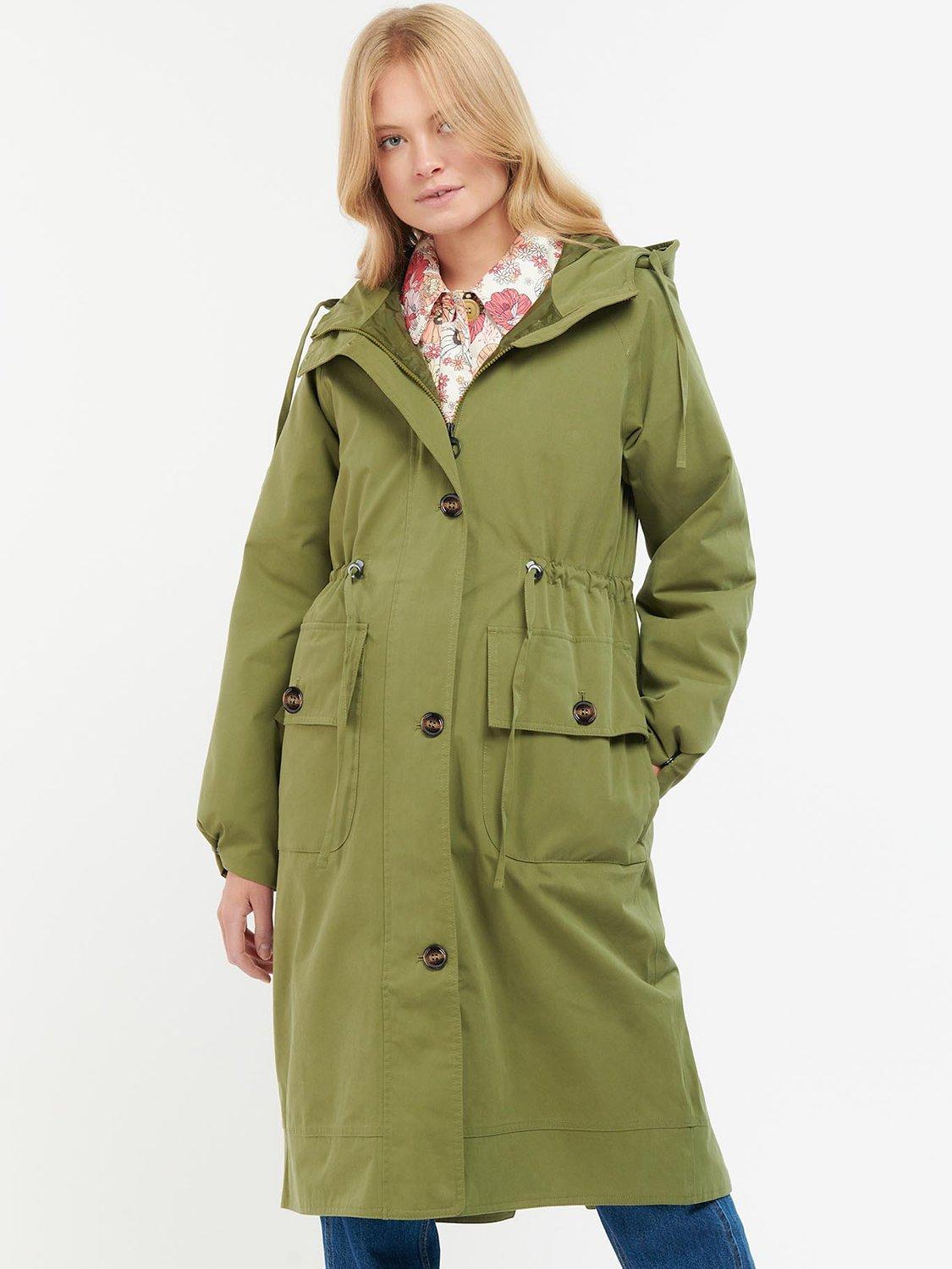 Barbour Adria Waterproof Parka Coat, Olive Tree
