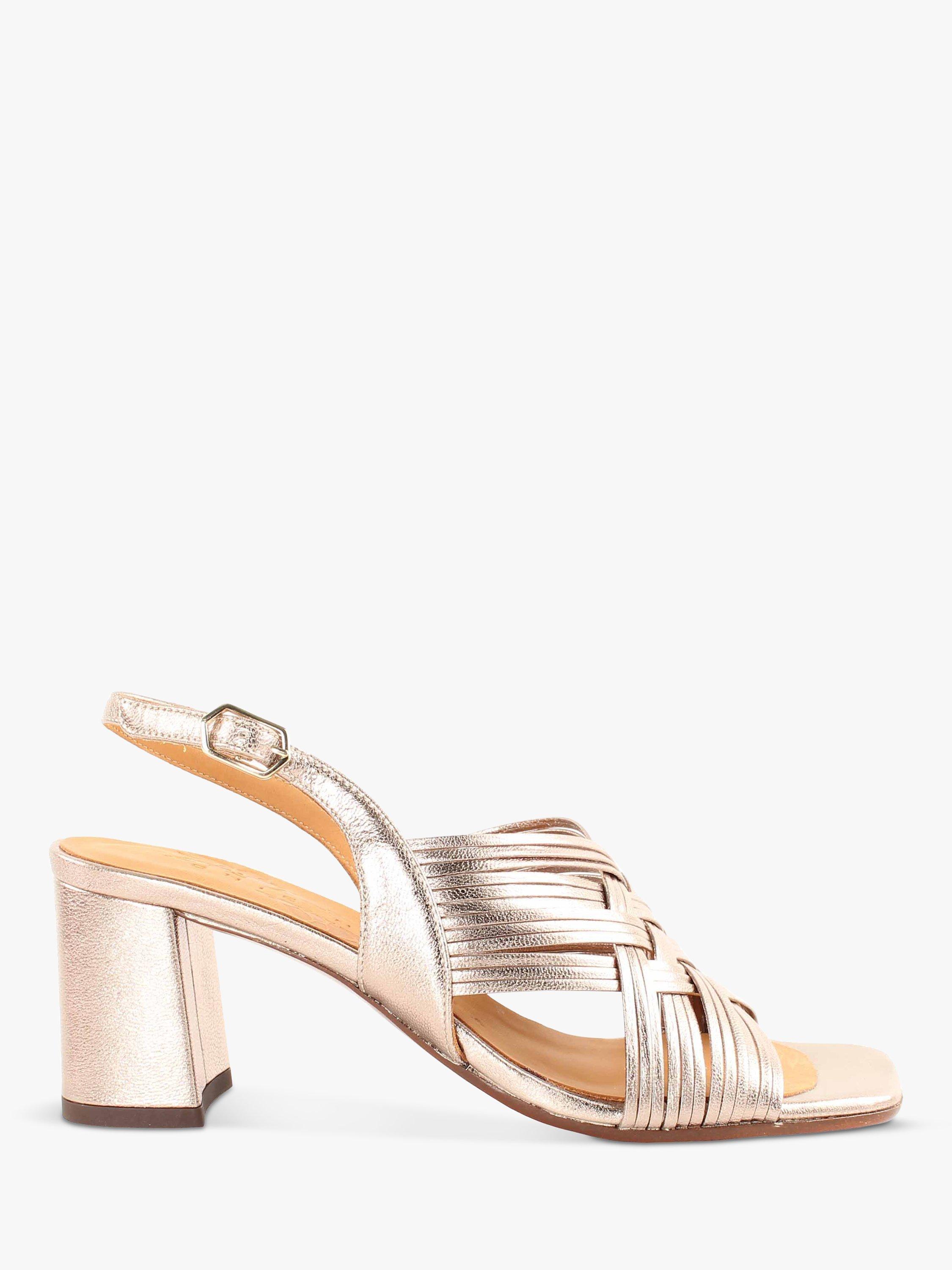 Chie Mihara Lubeya Leather Woven Strap Sling Back Heeled Sandals, Dali Iron