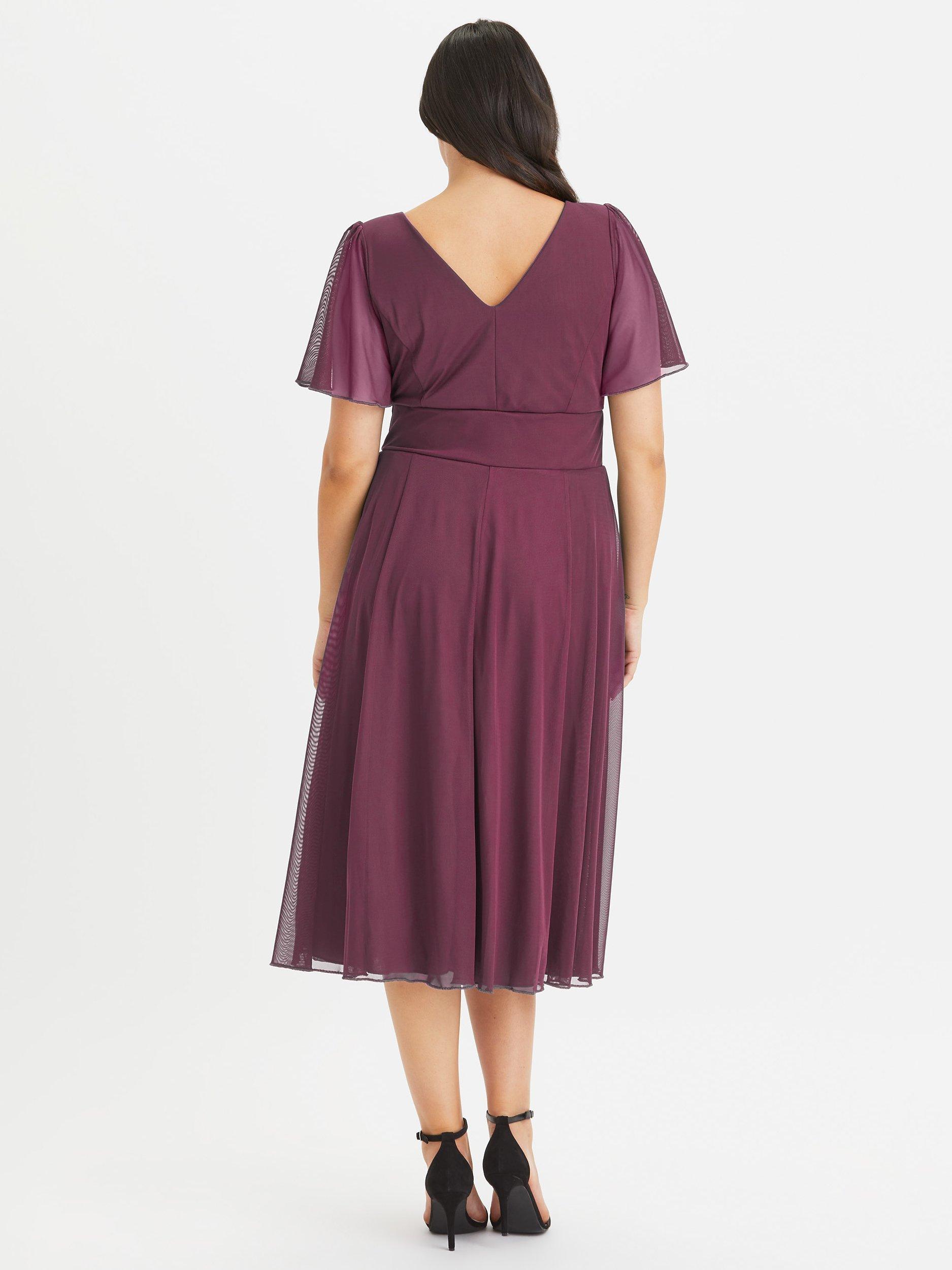 Product image 4 of 4, which shows Scarlett & Jo Victoria Midi Dress, Wine, 26
