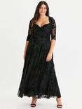 Scarlett & Jo Floral Velvet Dress, Black Floral