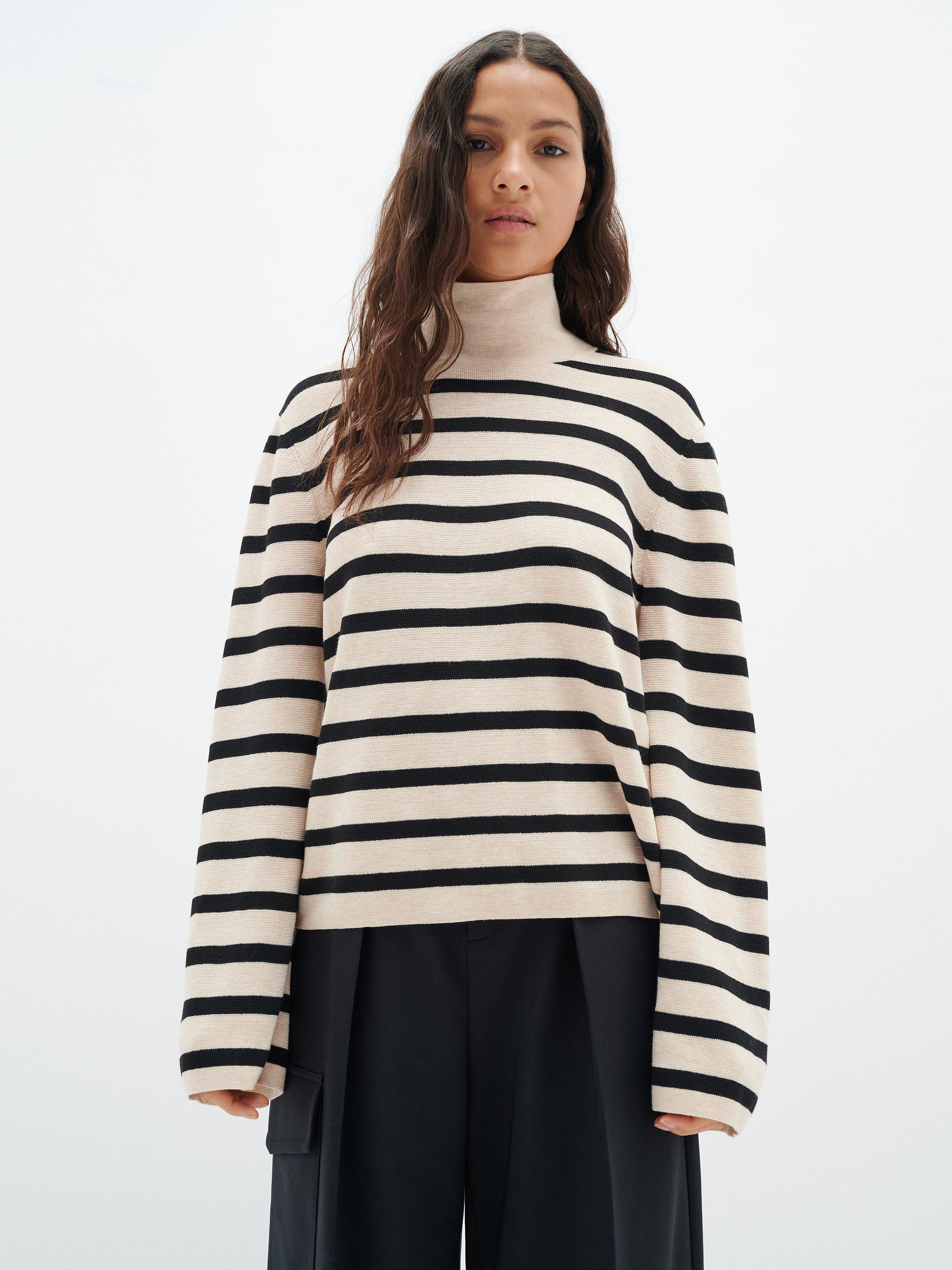 InWear Musette Pullover Stripe Jumper, Sand/Black Artwork