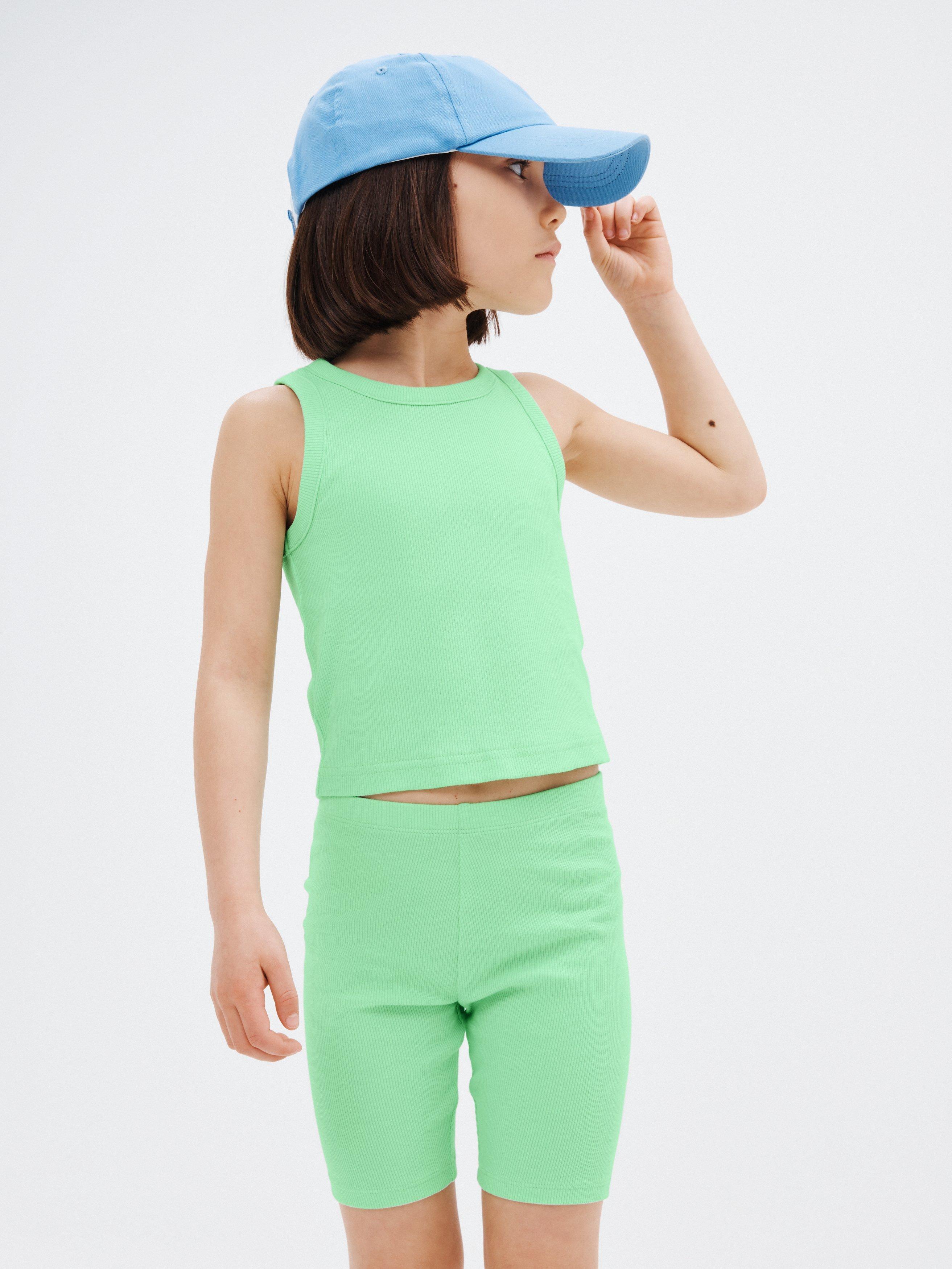 John Lewis ANYDAY Kids' Ribbed Vest, Green, 3 years