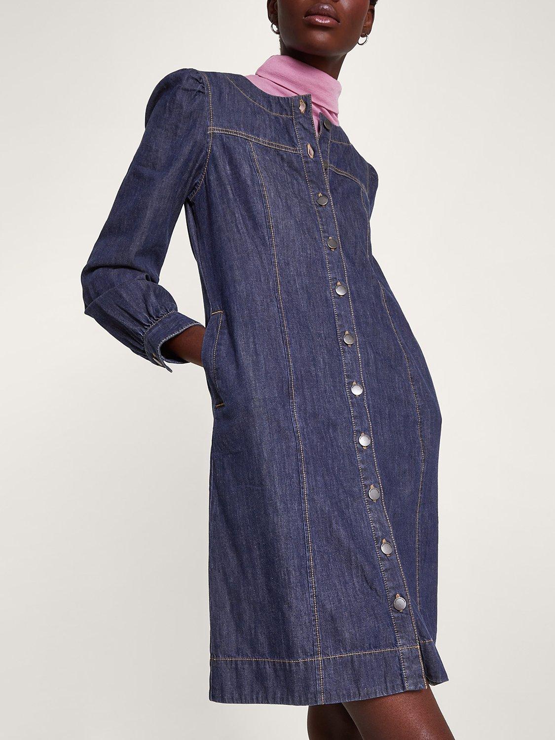 Monsoon Denim Shirt Dress, Indigo