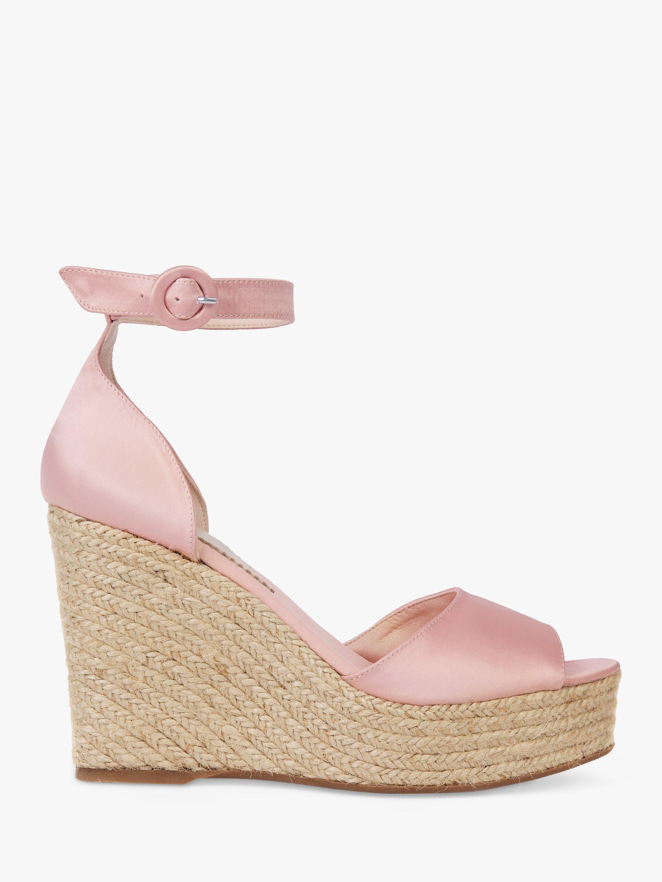 Penelope Chilvers Corfu Espa Satin Wedge Sandals, Tea Rose