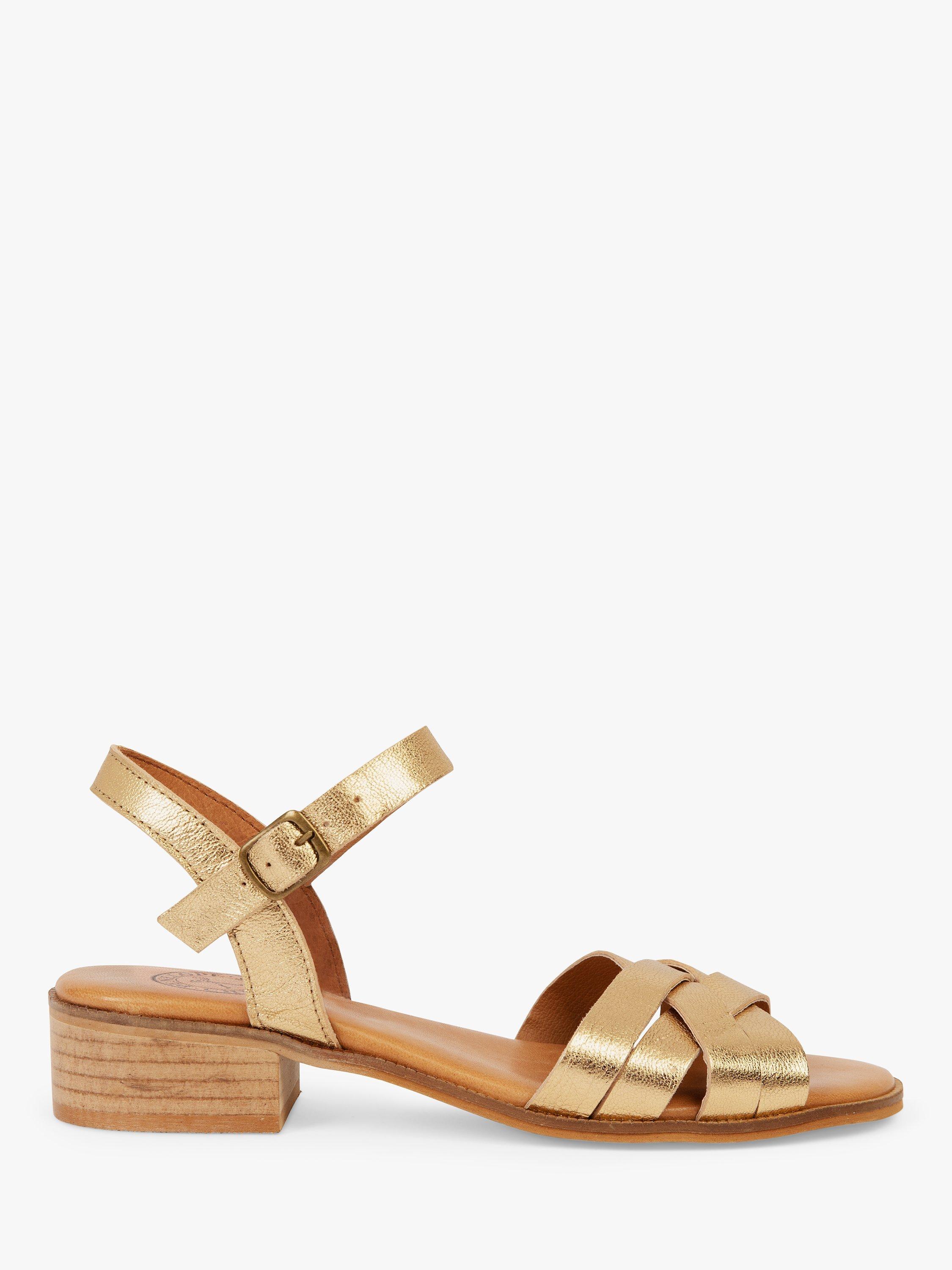 Product image 1 of 5, which shows Penelope Chilvers Shepherdess Leather Sandals, Gold, 4