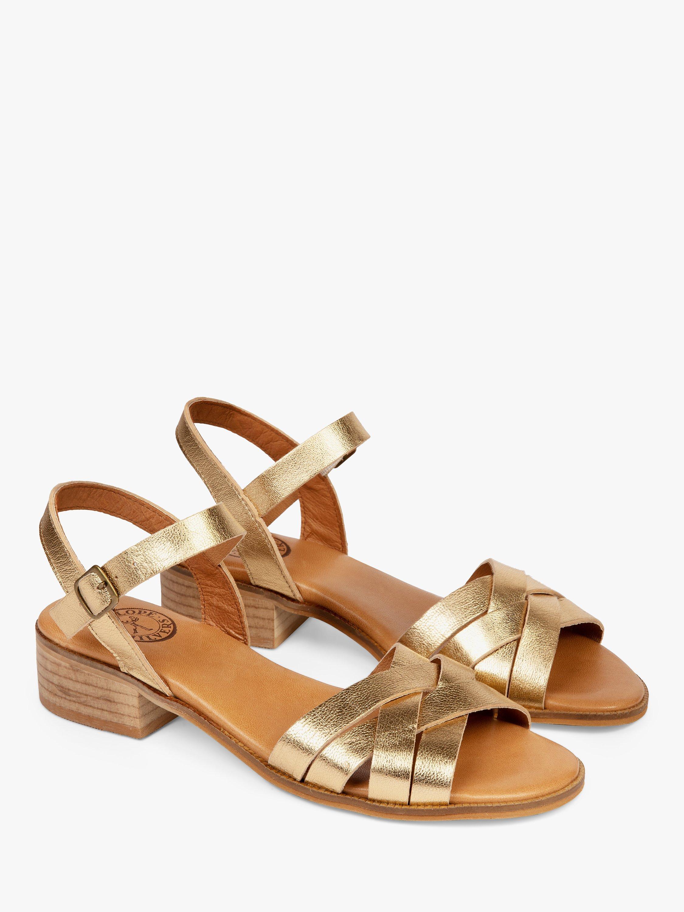 Product image 2 of 5, which shows Penelope Chilvers Shepherdess Leather Sandals, Gold, 4