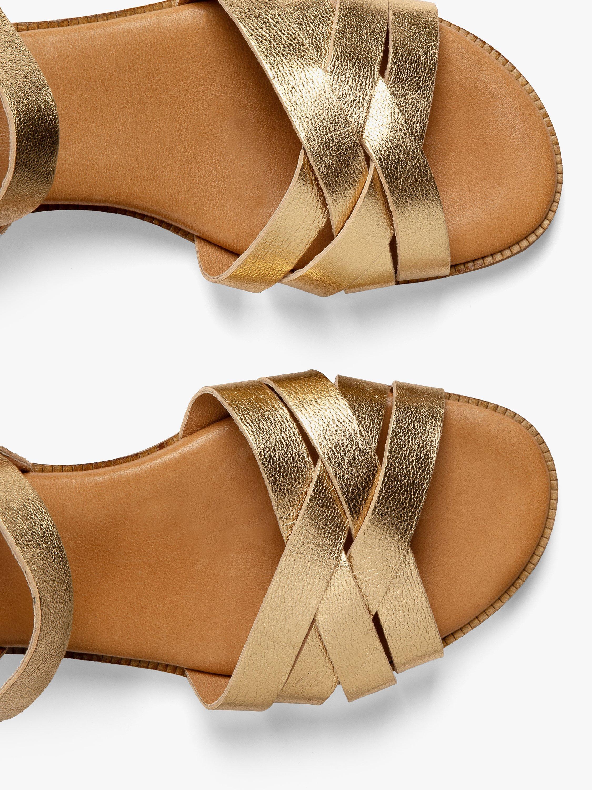 Product image 4 of 5, which shows Penelope Chilvers Shepherdess Leather Sandals, Gold, 4