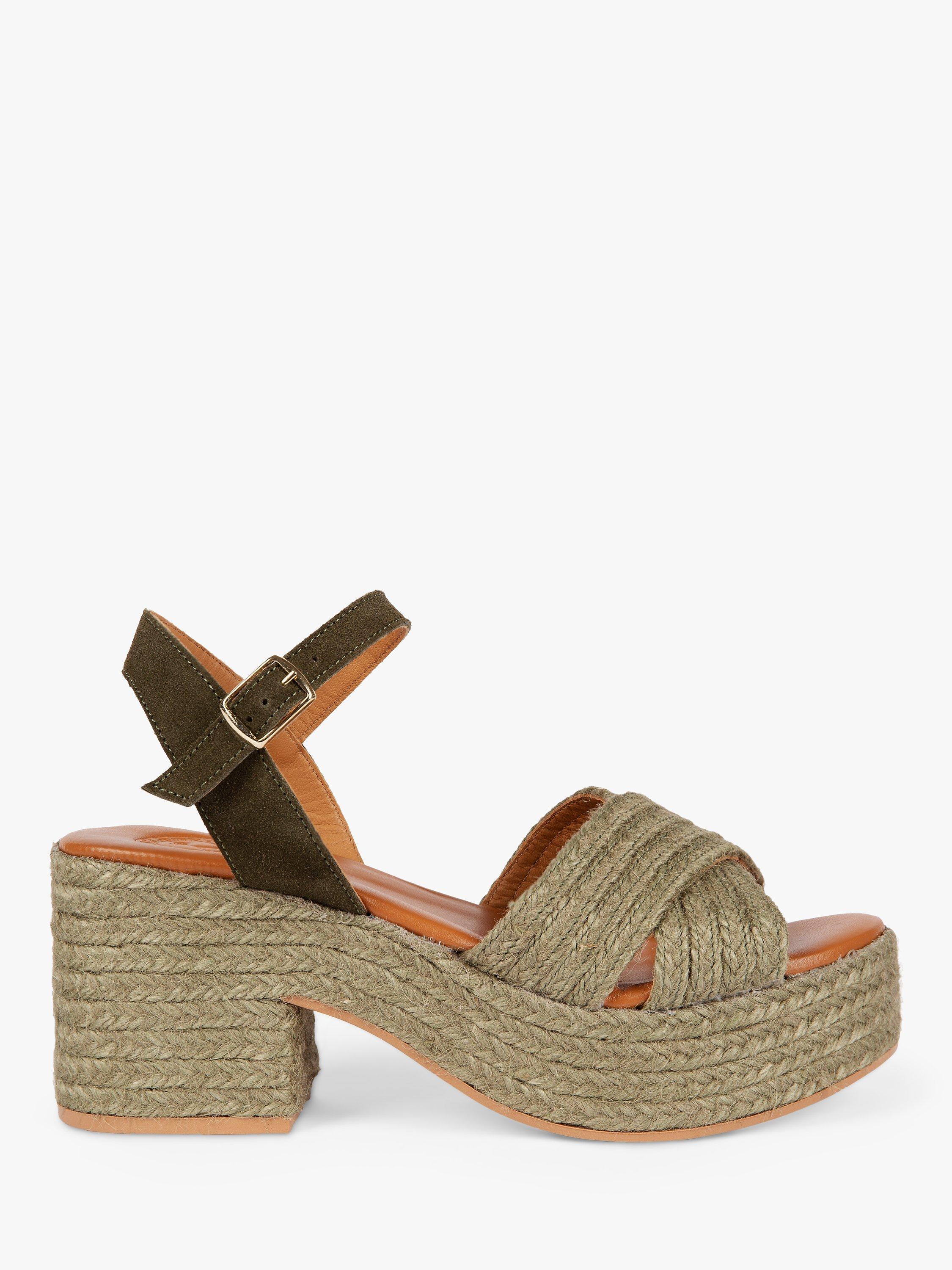 Penelope Chilvers Bella Jute Heeled Sandals, Sage