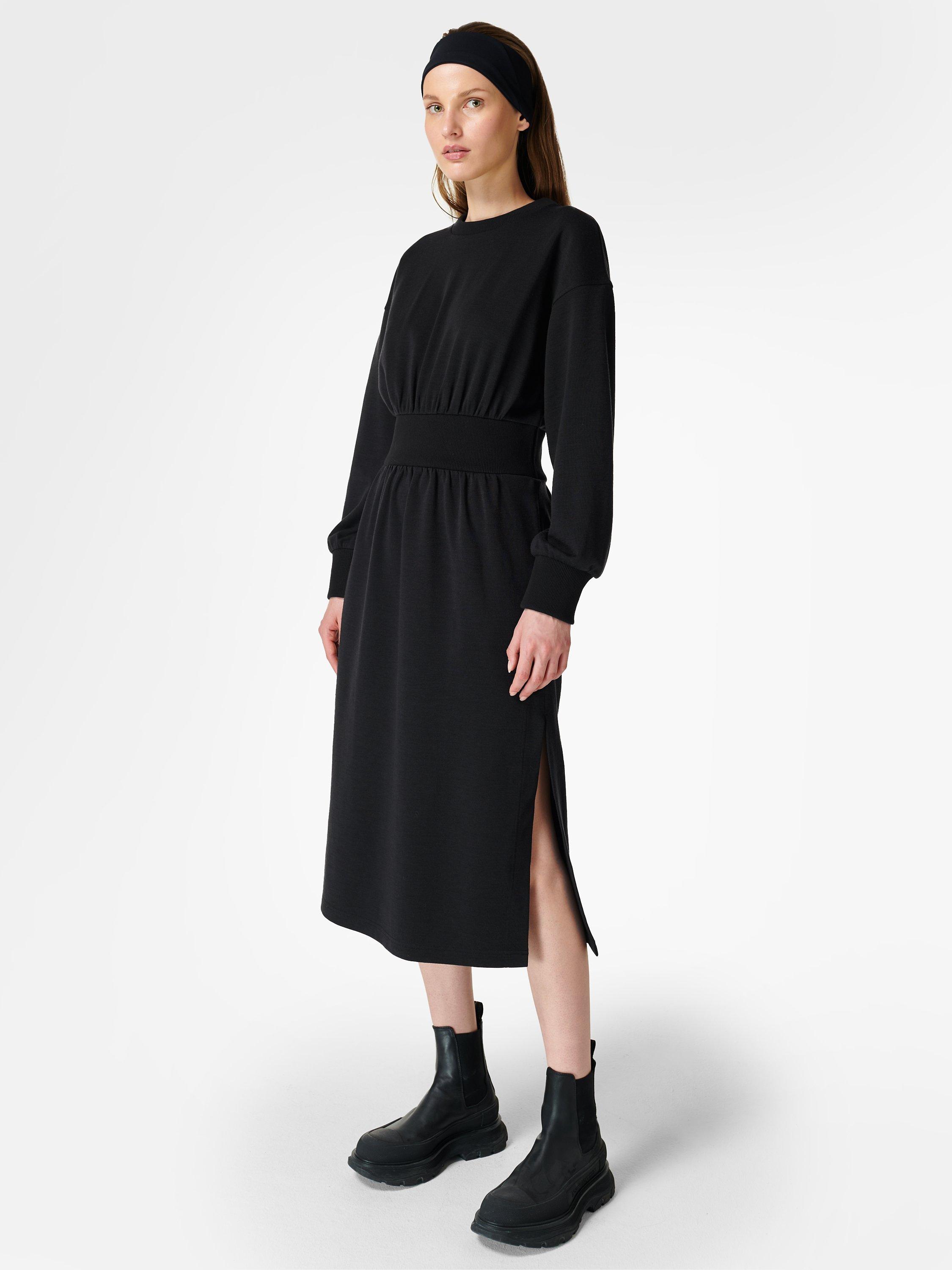 Sweaty Betty Verse Wool Blend Midi Dress, Black