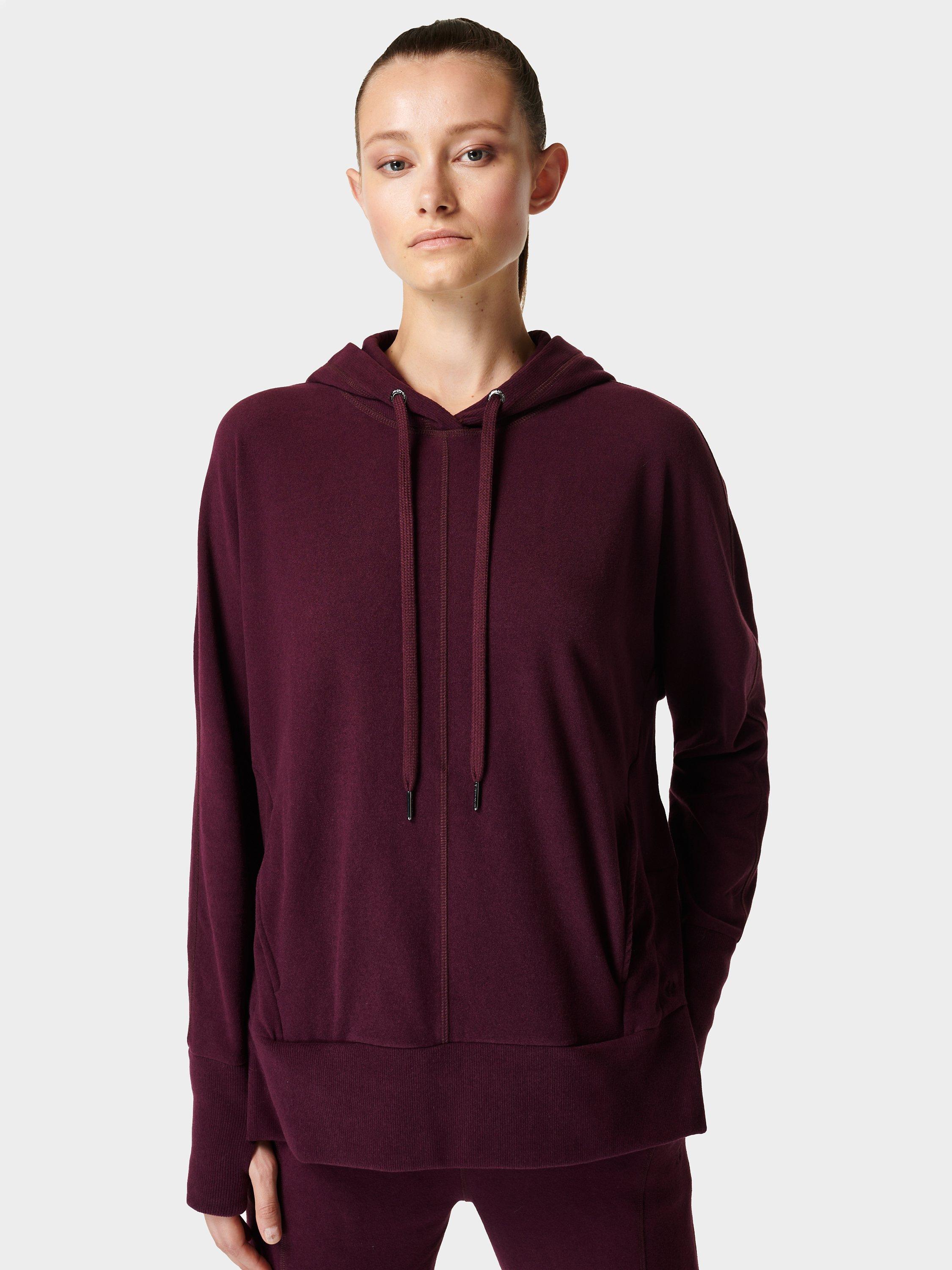 Sweaty Betty Liberate Luxe Fleece Hoodie, Plum Red