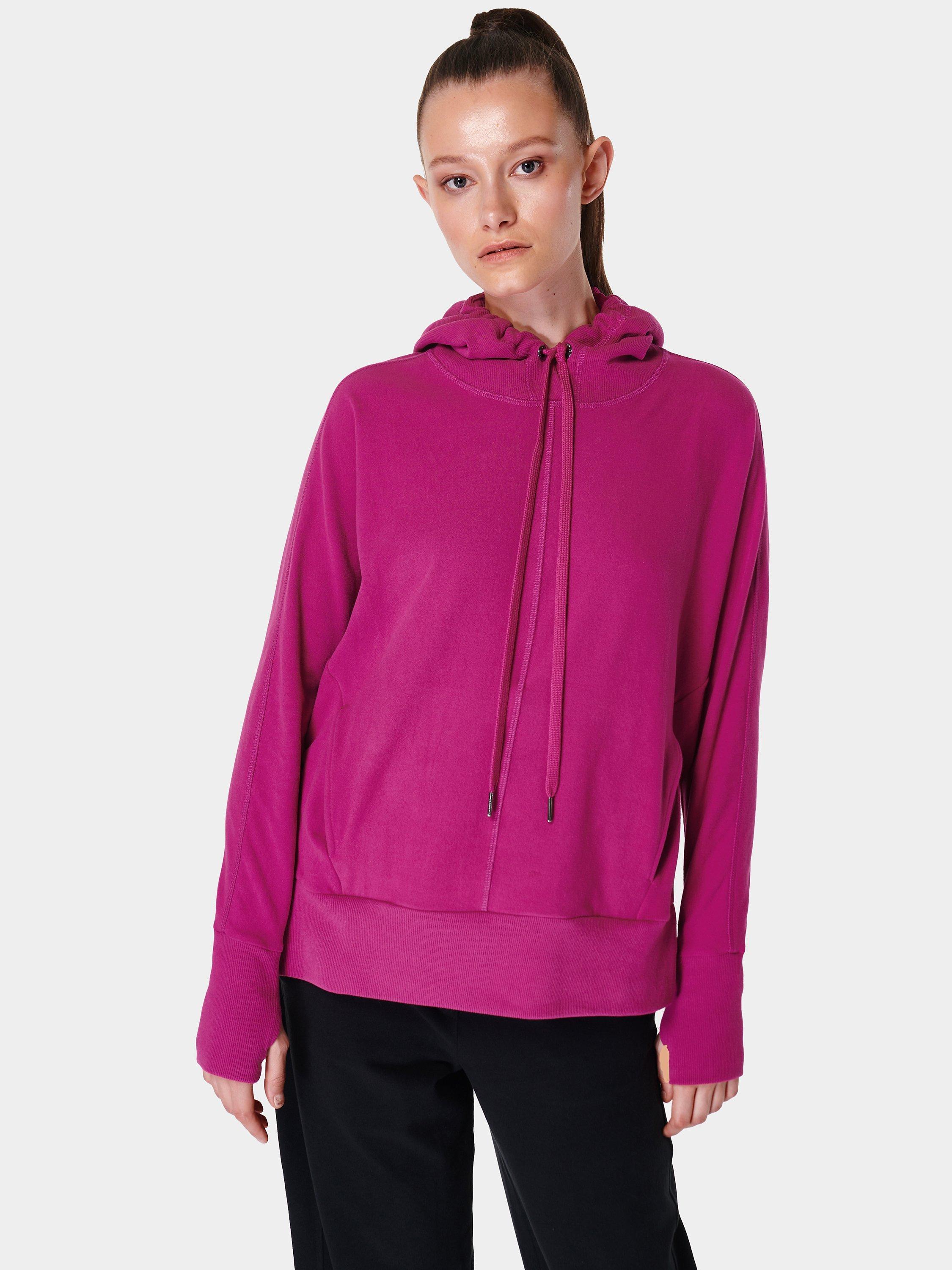 Sweaty Betty Liberate Luxe Fleece Hoodie, Phlox Pink