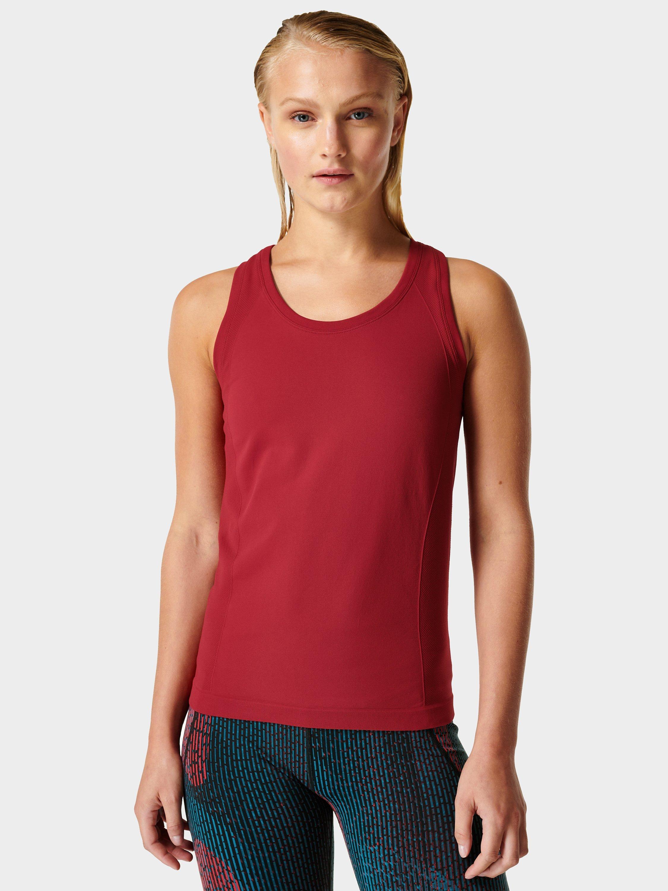 Sweaty Betty Athlete Seamless Workout Tank Top, Vine Red