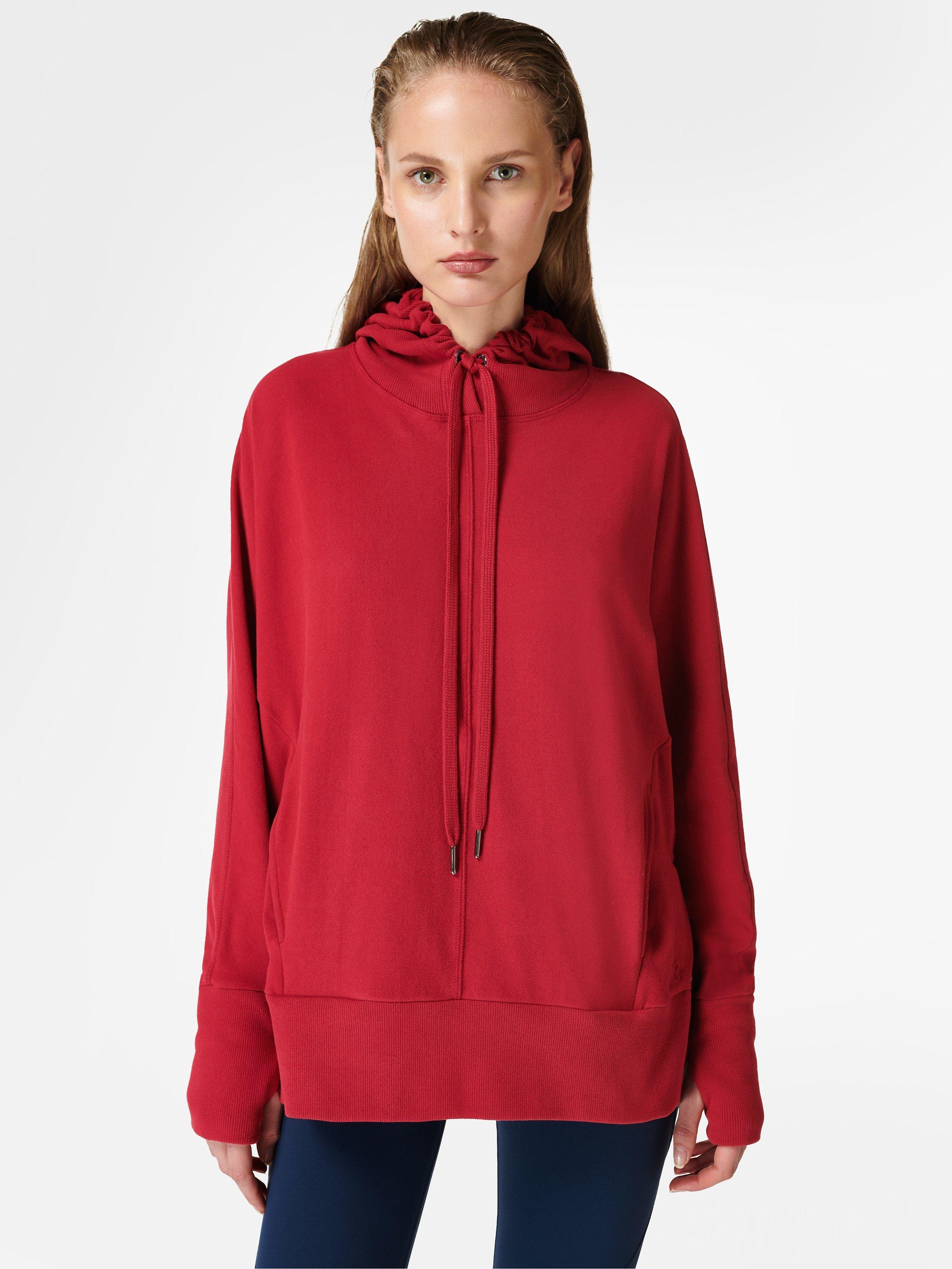 Sweaty Betty Liberate Luxe Fleece Hoodie, Vine Red