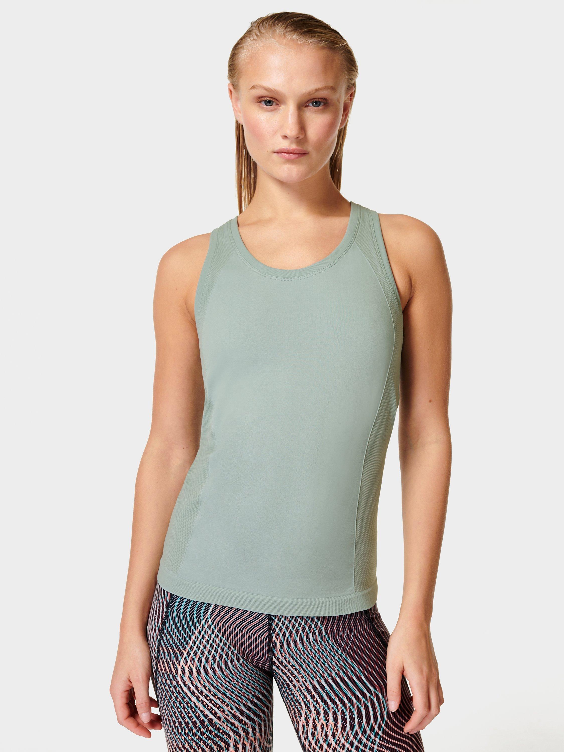 Sweaty Betty Athlete Seamless Workout Tank Top, Mist Blue