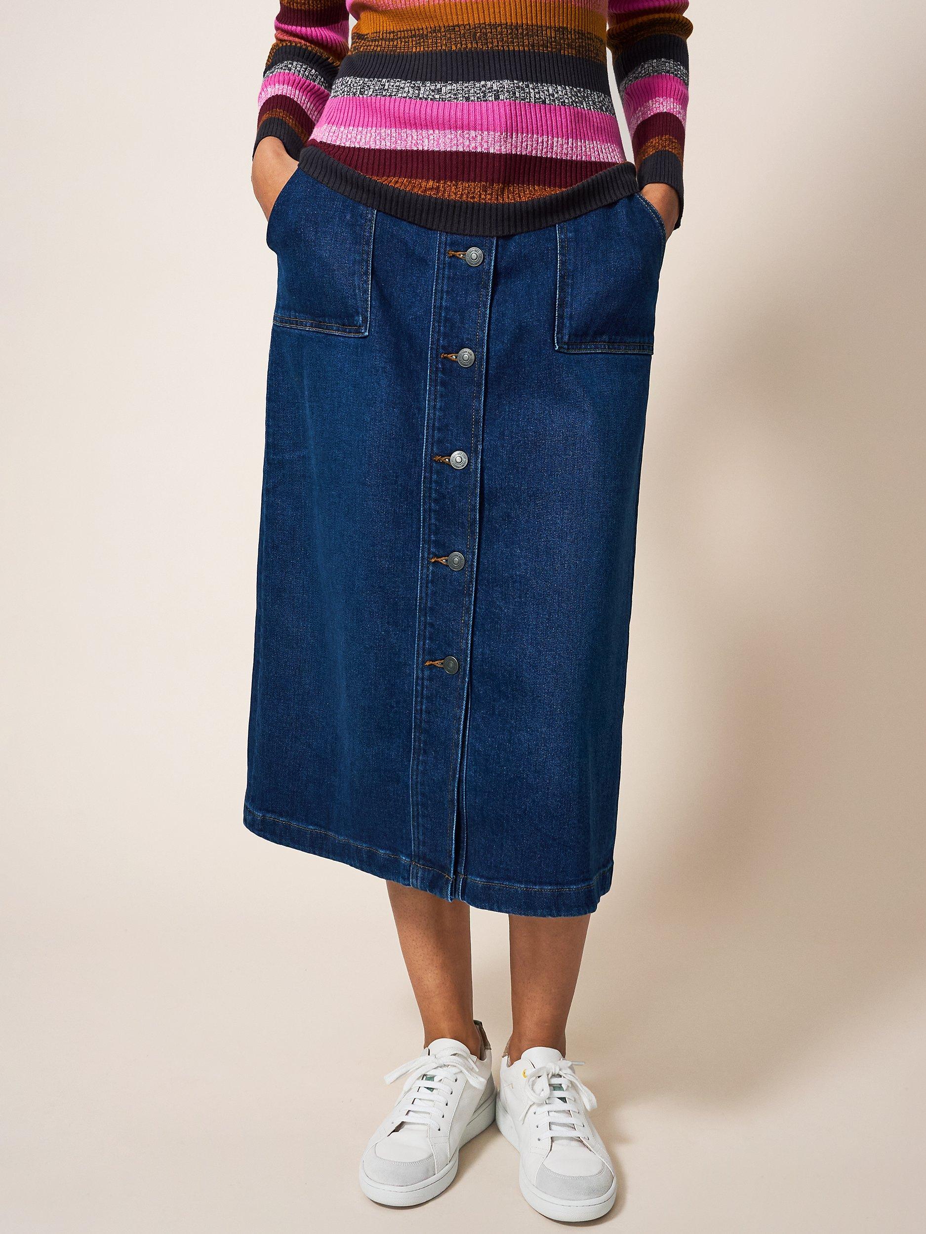 White Stuff Colleen Denim Midi Skirt, Denim