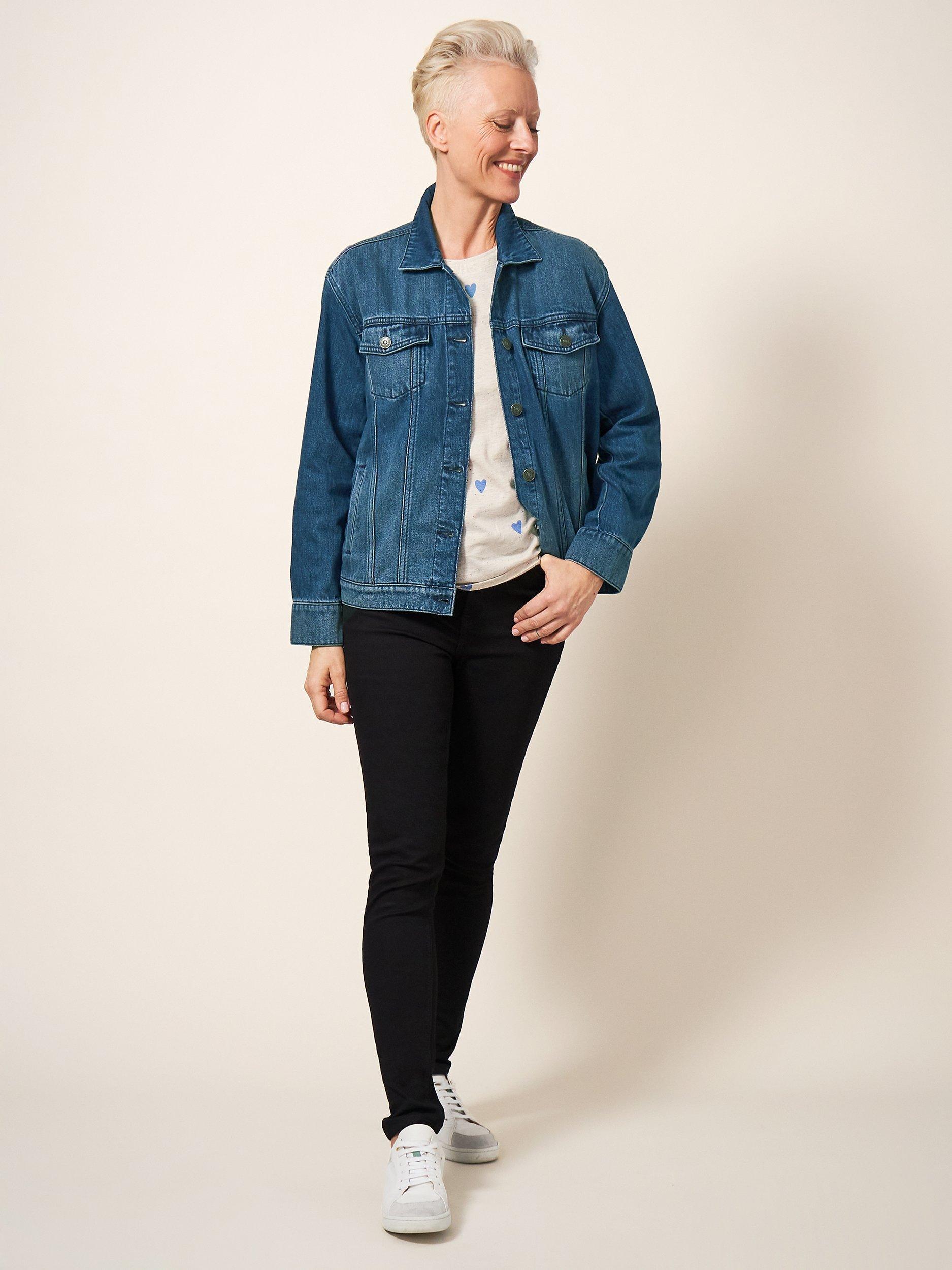 Product image 1 of 7, which shows White Stuff Dayton Denim Jacket, Mid Blue, 6