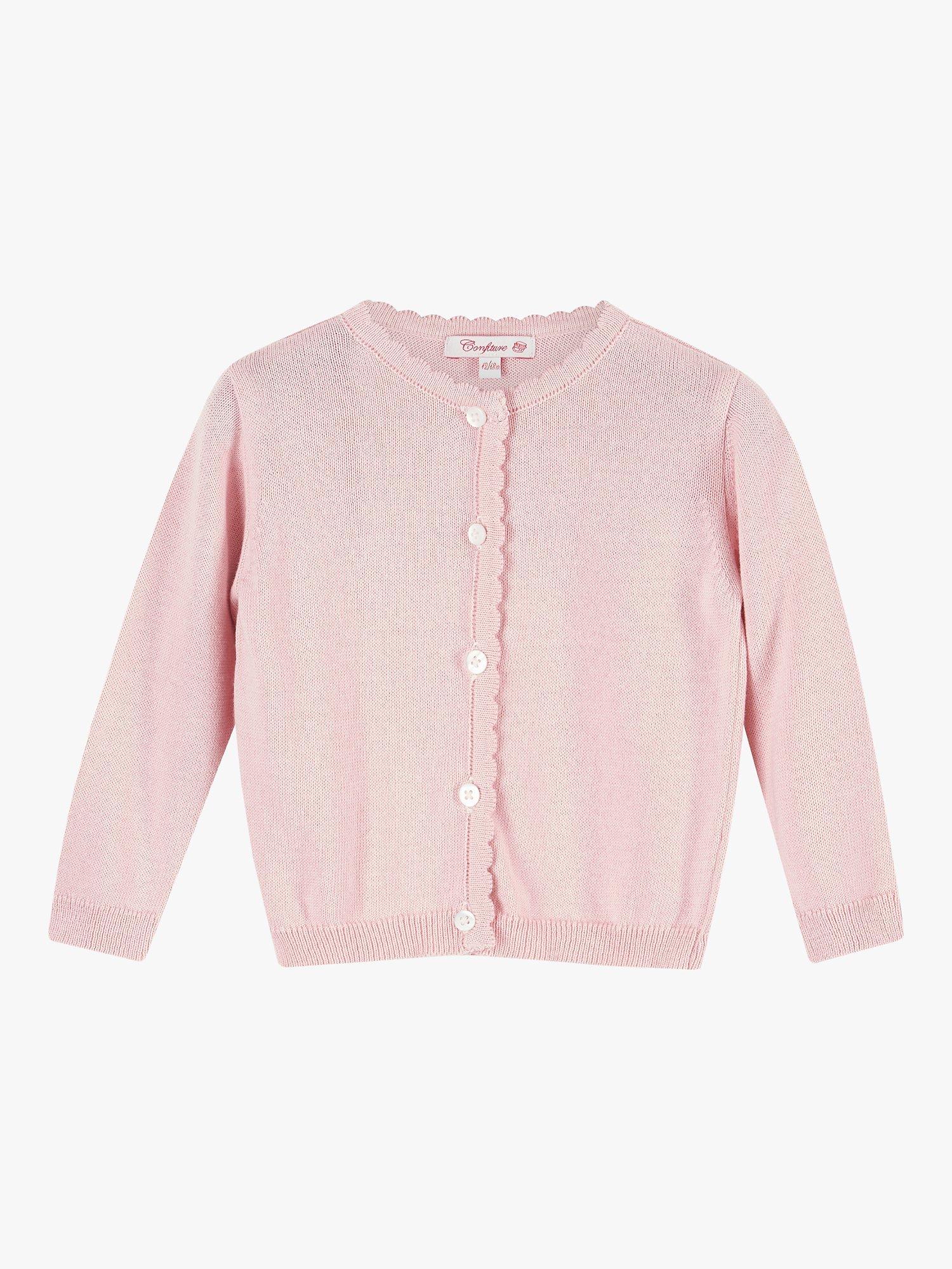 Trotters Baby Scalloped Edge Cardigan, Pale Pink