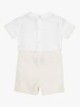 Trotters Kids' Rupert Short Sleeve Shirt & Shorts Set, Oatmeal/White