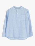 Trotters Kids' Oscar Collarless Shirt, Pale Blue