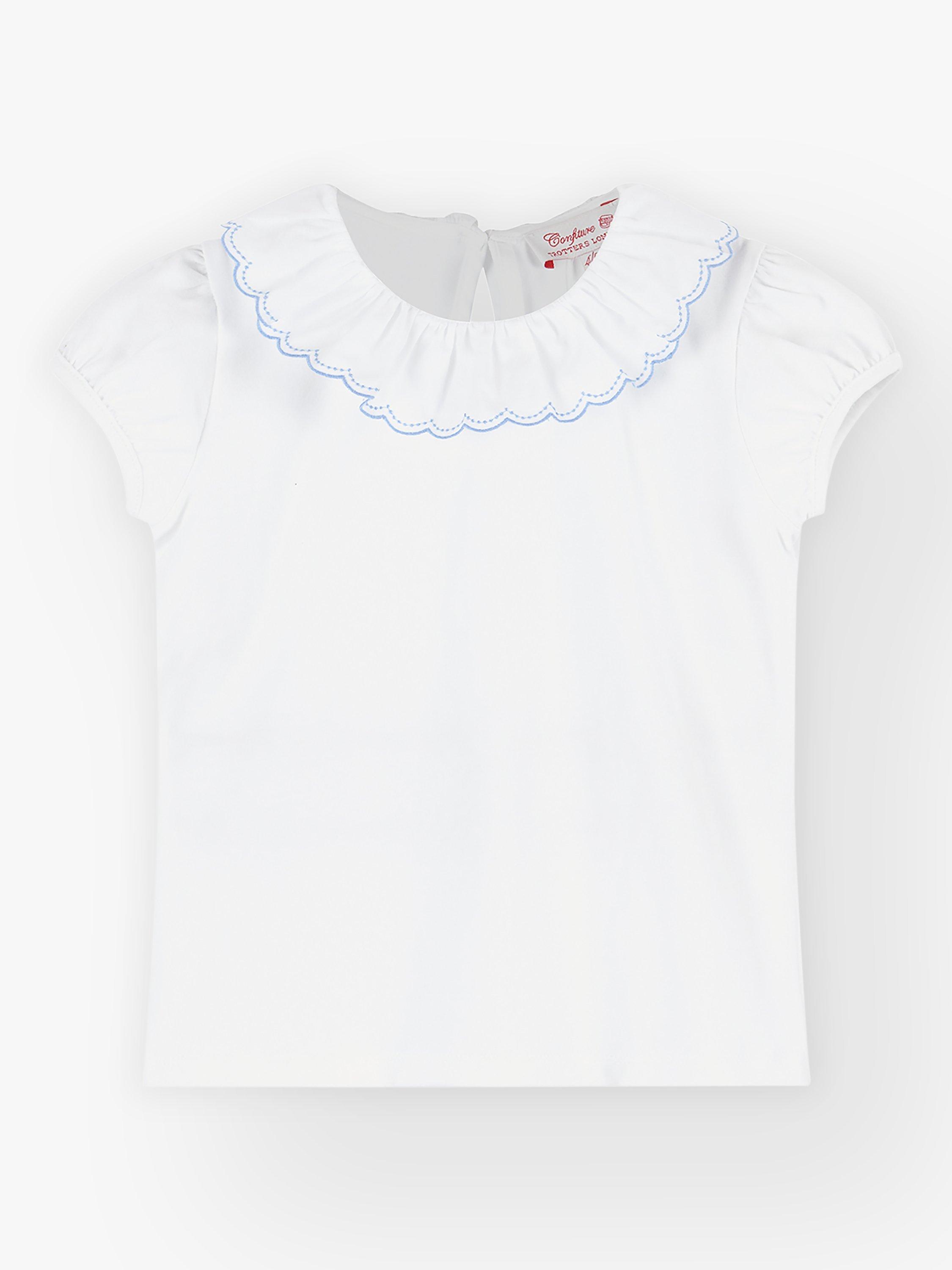 Trotters Confiture Kids' Isabella Embroidered Collar Top