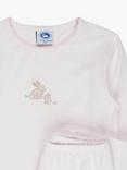 Trotters Kids' Bunny Jersey Stripe Pyjama Set, Pink