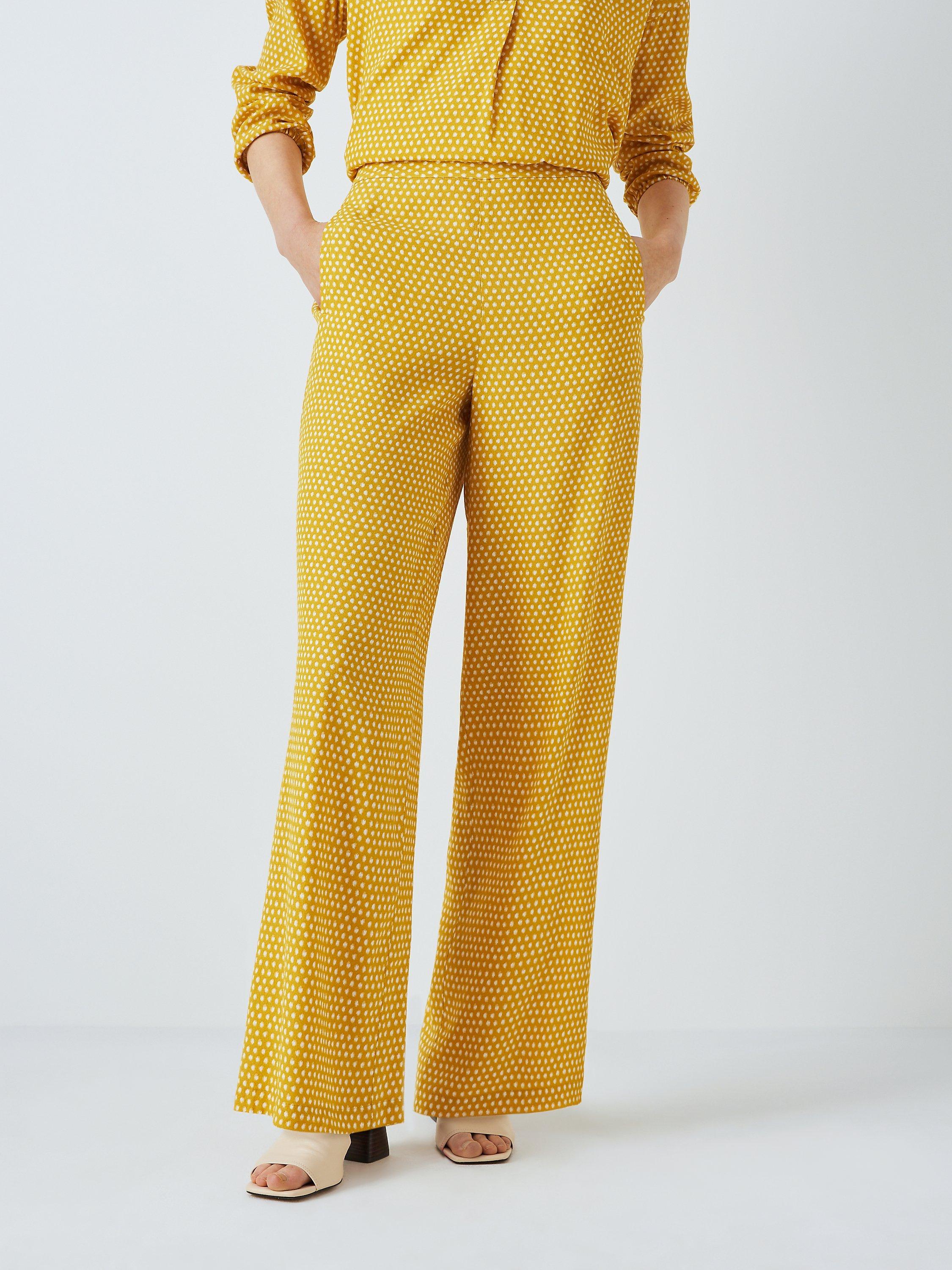 John Lewis Geo Spot Print Trousers, Ochre/Multi