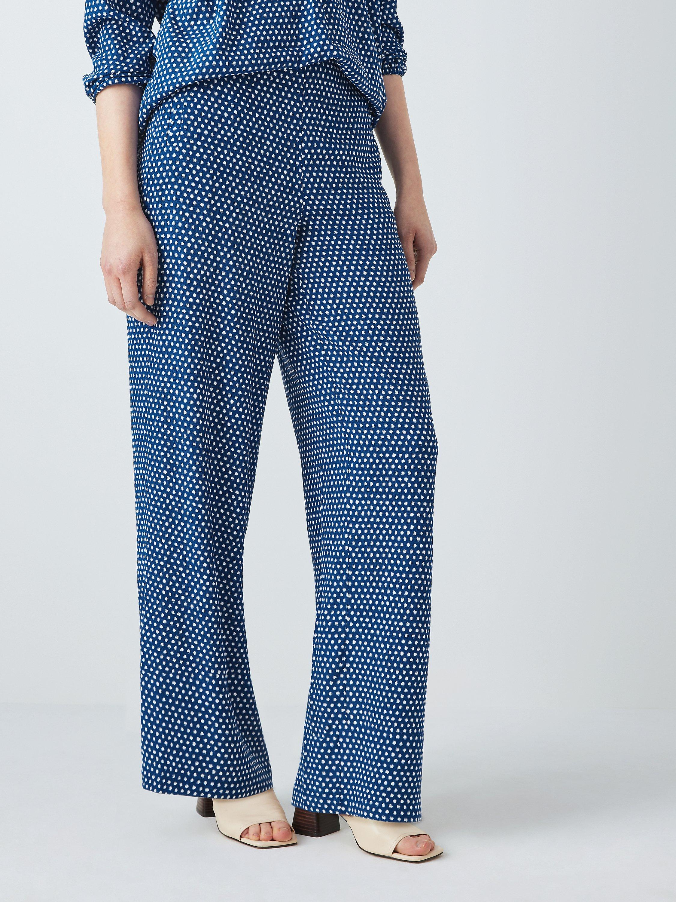 John Lewis Geo Spot Print Trousers, Blue/Multi